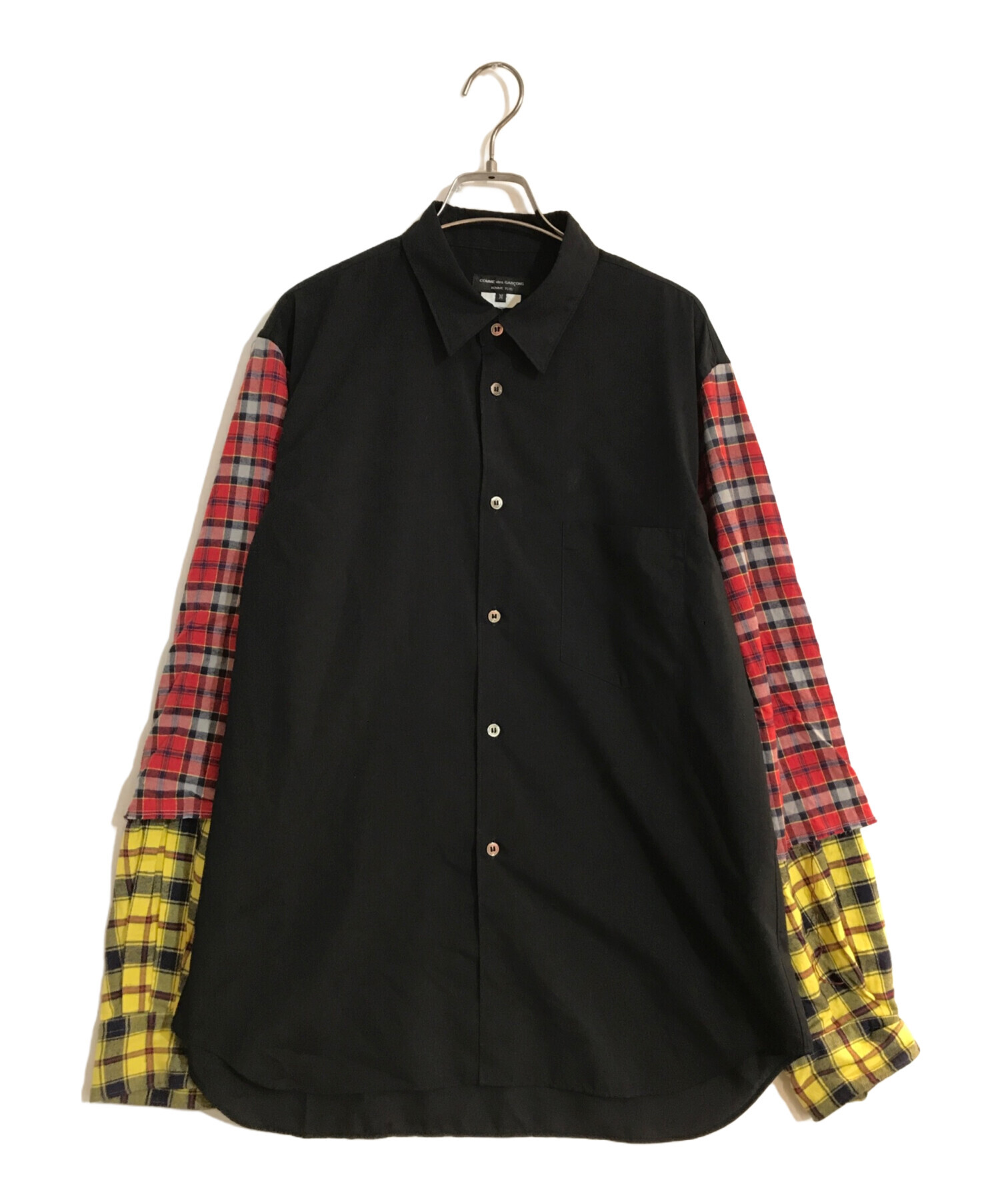 中古・古着通販】COMME des GARCONS HOMME PLUS (コムデギャルソンオムプリュス) レイヤードスリーブシャツ ブラック  サイズ:M｜ブランド・古着通販 トレファク公式【TREFAC FASHION】スマホサイト