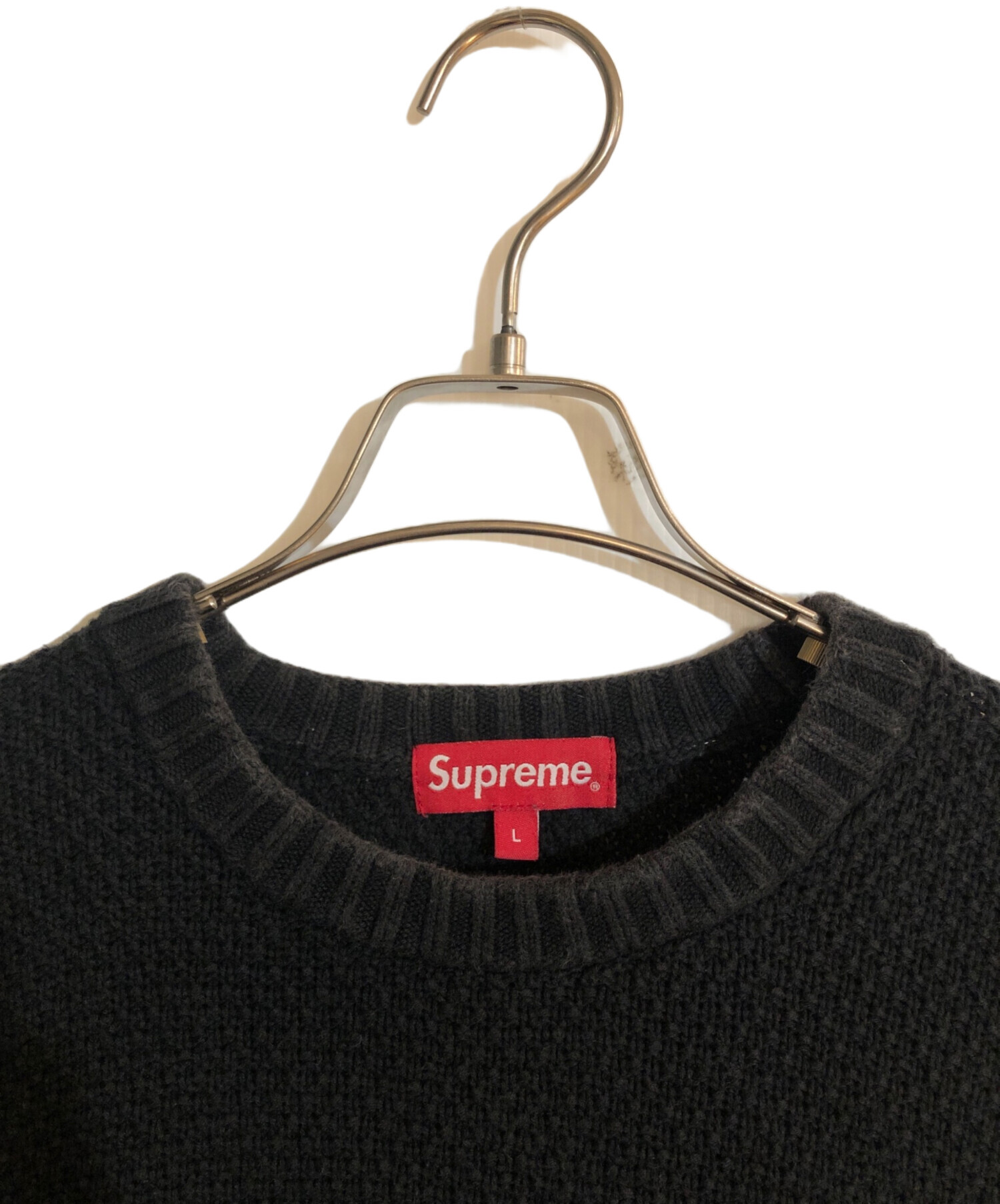 SUPREME (シュプリーム) Textured Small Box Sweater/テクスチャードスモールボックスセーター ブラック サイズ:Ｌ