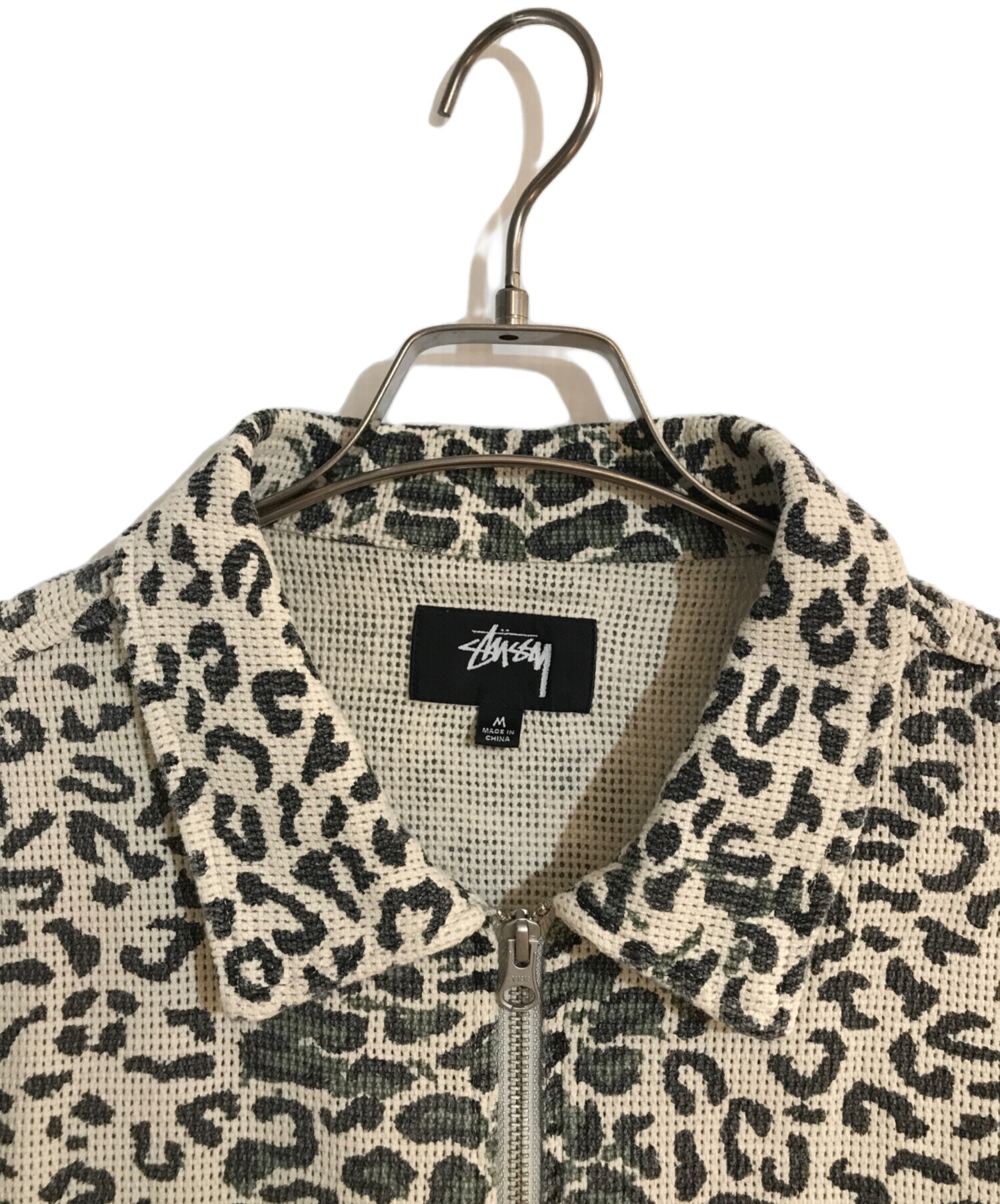 stussy (ステューシー) leopard mesh zip jacket/レオパードメッシュジップジャケット ベージュ サイズ:M