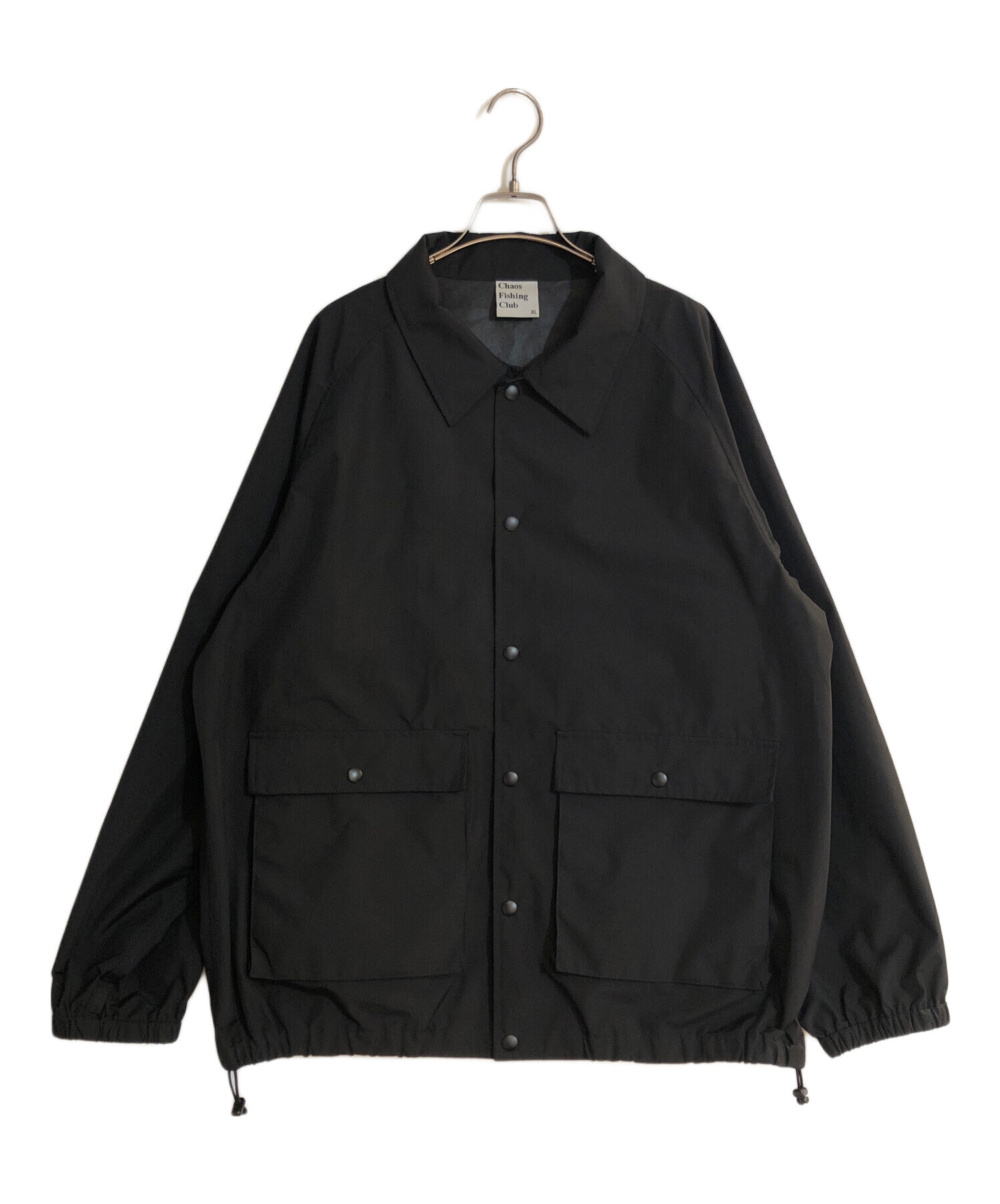 CHAOS FISHING CLUB (カオスフィッシングクラブ) LOGO 3 LAYER COACH  JACKET/ロゴスリーレイヤーコーチジャケット ブラック サイズ:XL