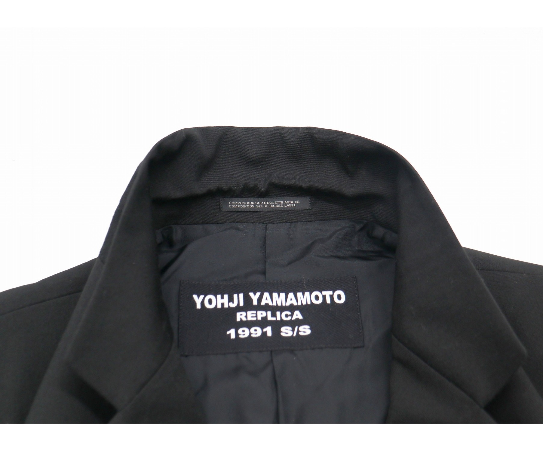 YohjiYamamoto pour homme (ヨウジヤマモトプールオム) がま口ポケットギャバウールジャケット ブラック サイズ:3表記  18SS・1991復刻(レプリカ)