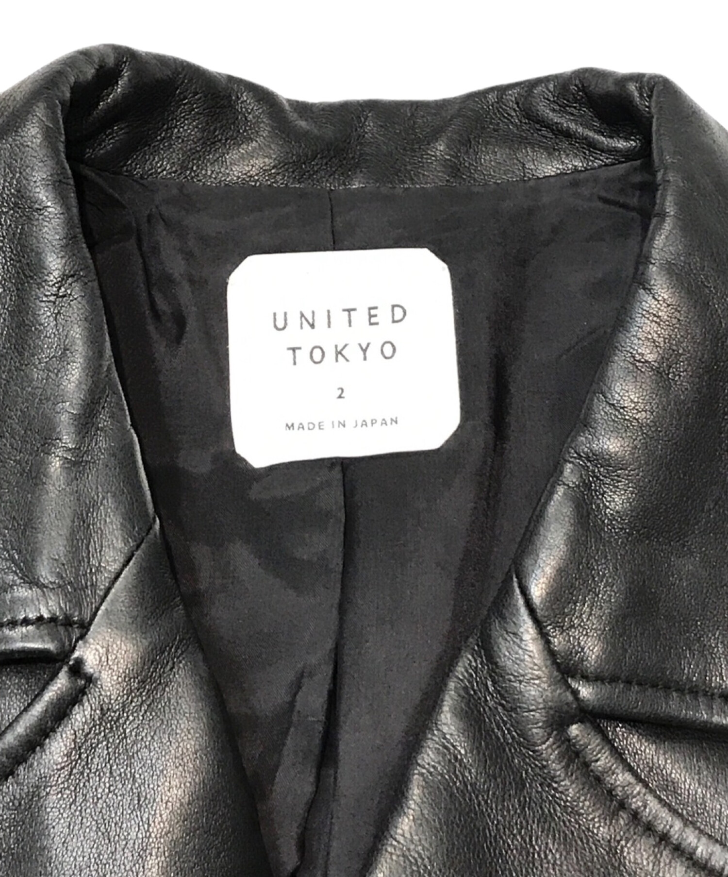 UNITED TOKYO (ユナイテッドトウキョウ) ダブルライダースジャケット ブラック サイズ:2