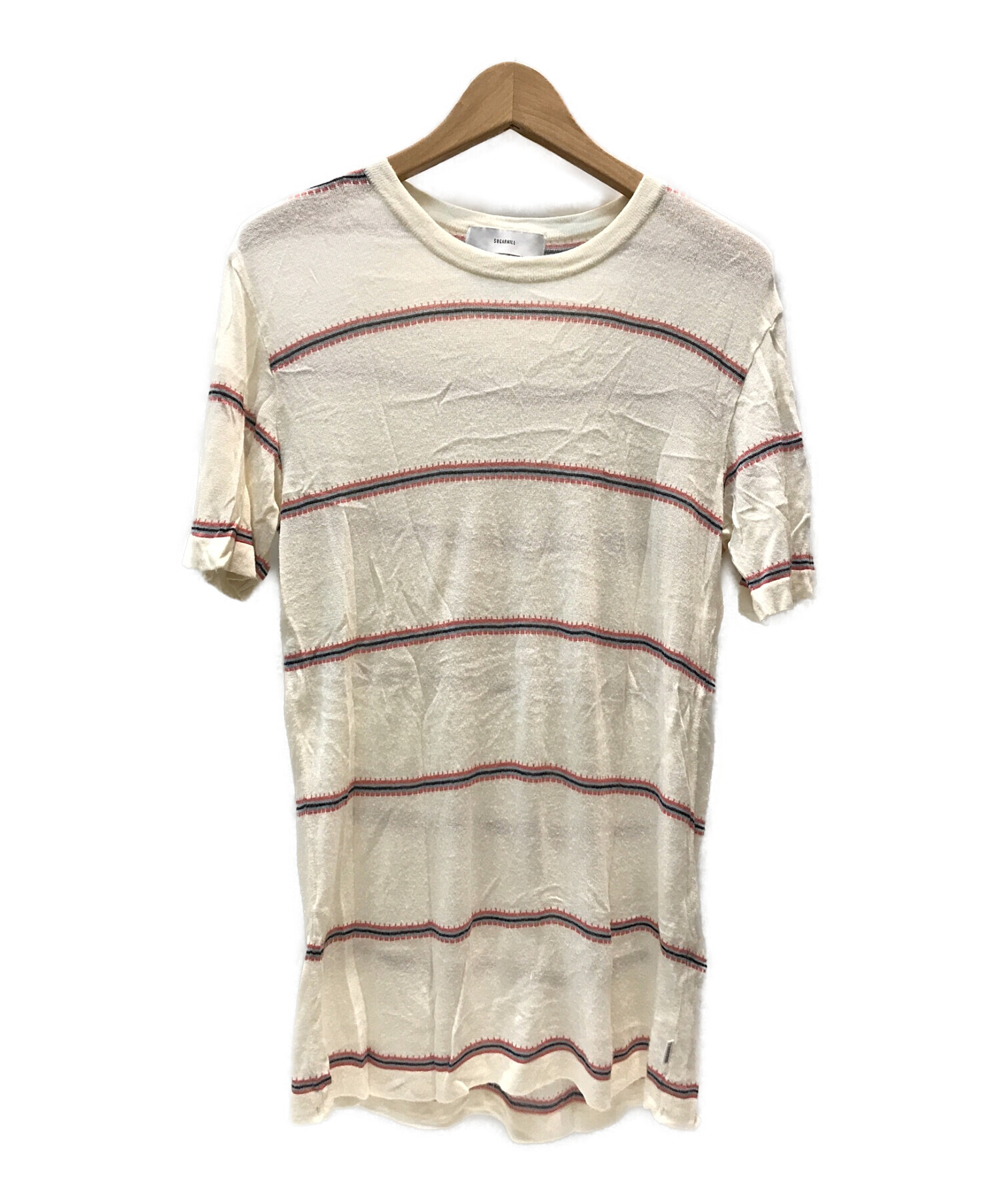 SUGARHILL (シュガーヒル) SILK LINEN STRIPED KNIT TEE アイボリー サイズ:M