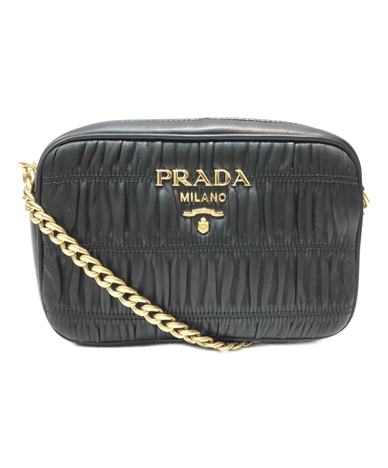 ✨美品✨PRADA プラダ ナッパ ゴーフル チェーン ショルダーバッグ