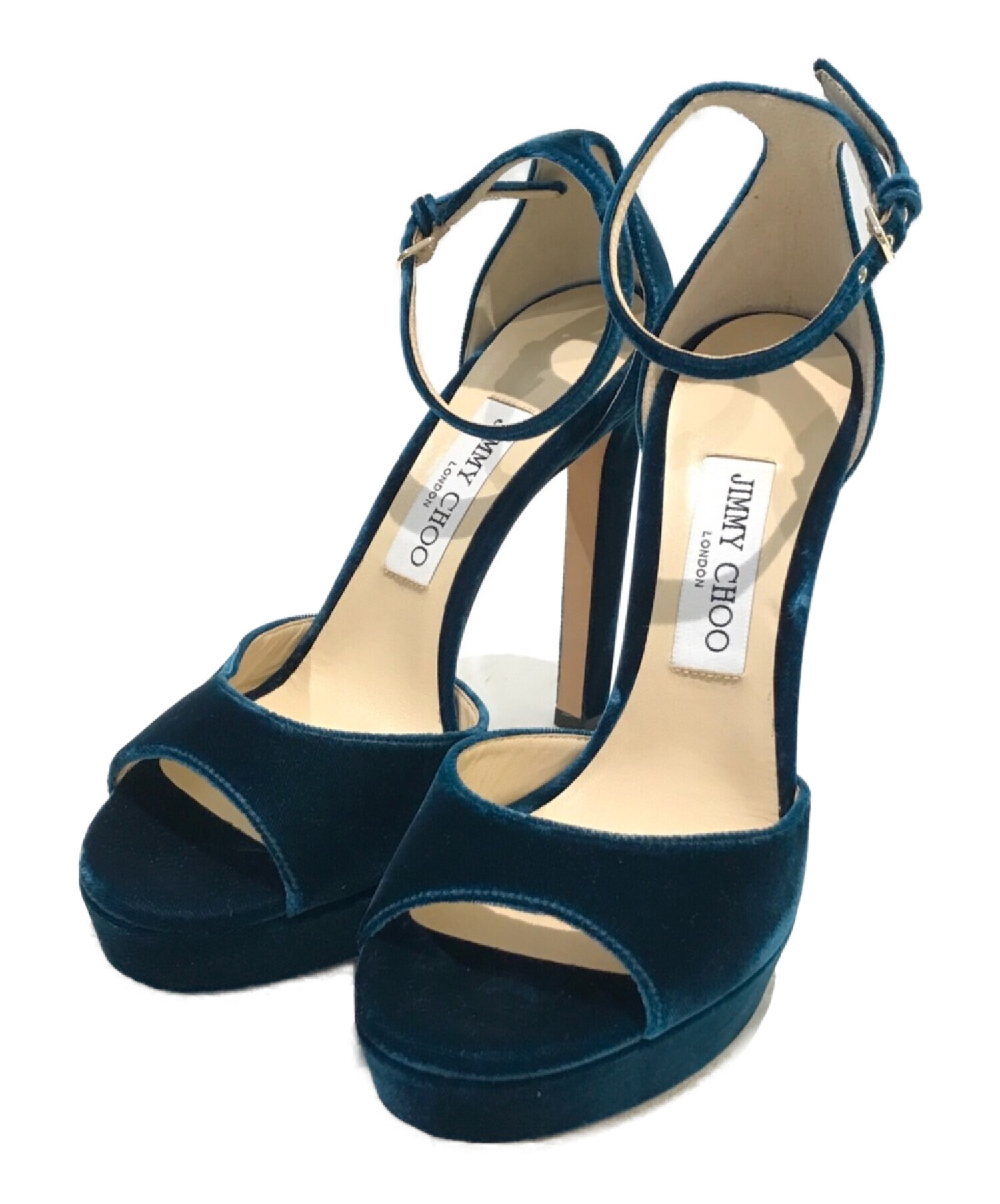 中古・古着通販】JIMMY CHOO (ジミーチュウ) ベロアパンプス グリーン