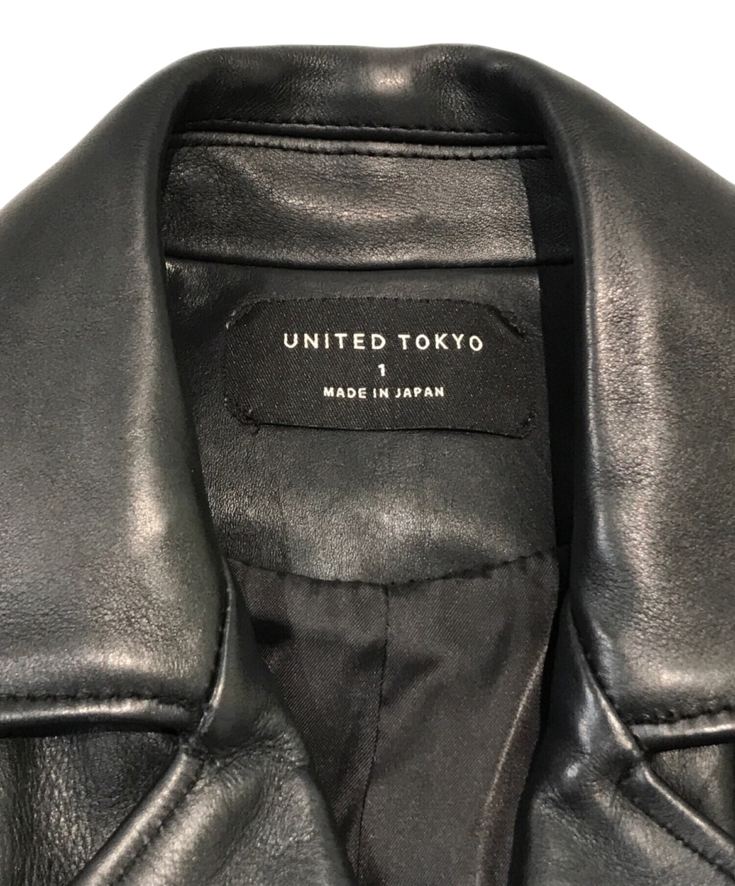 UNITED TOKYO (ユナイテッドトウキョウ) レザーライダースジャケット ブラック サイズ:1