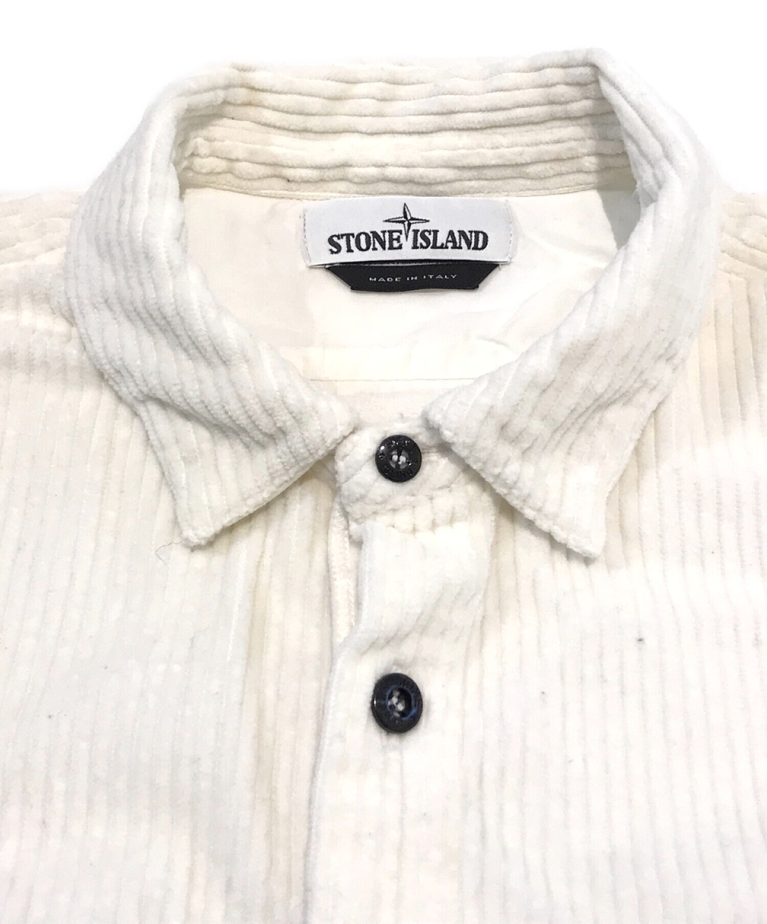 STONE ISLAND (ストーンアイランド) コーデュロイシャツ ホワイト サイズ:M