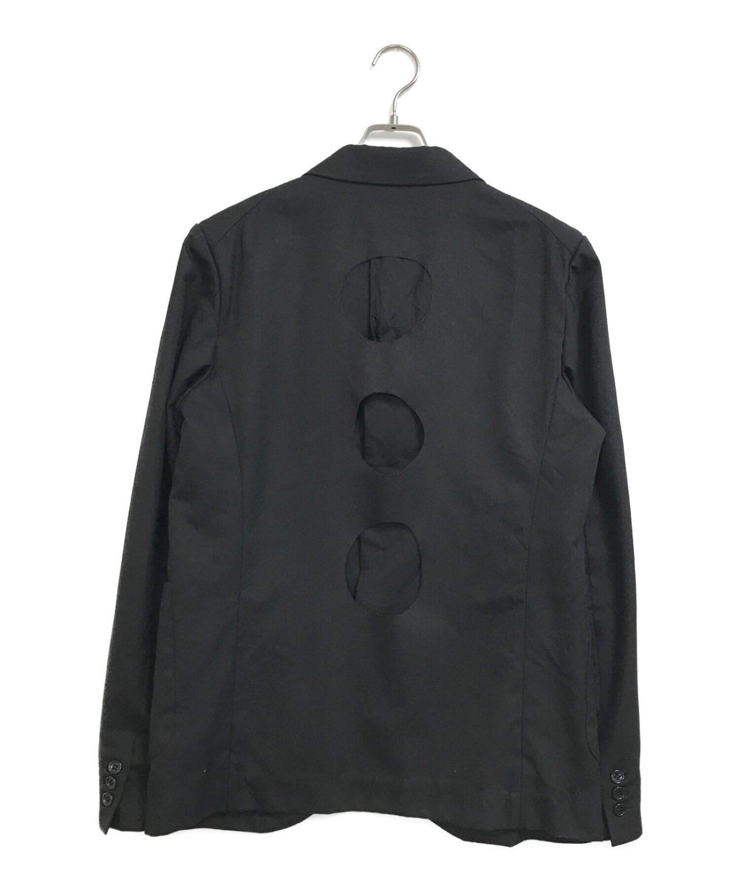 BLACK COMME des GARCONS (ブラックコムデギャルソン) 穴あきデザインテーラードジャケット ブラック サイズ:L