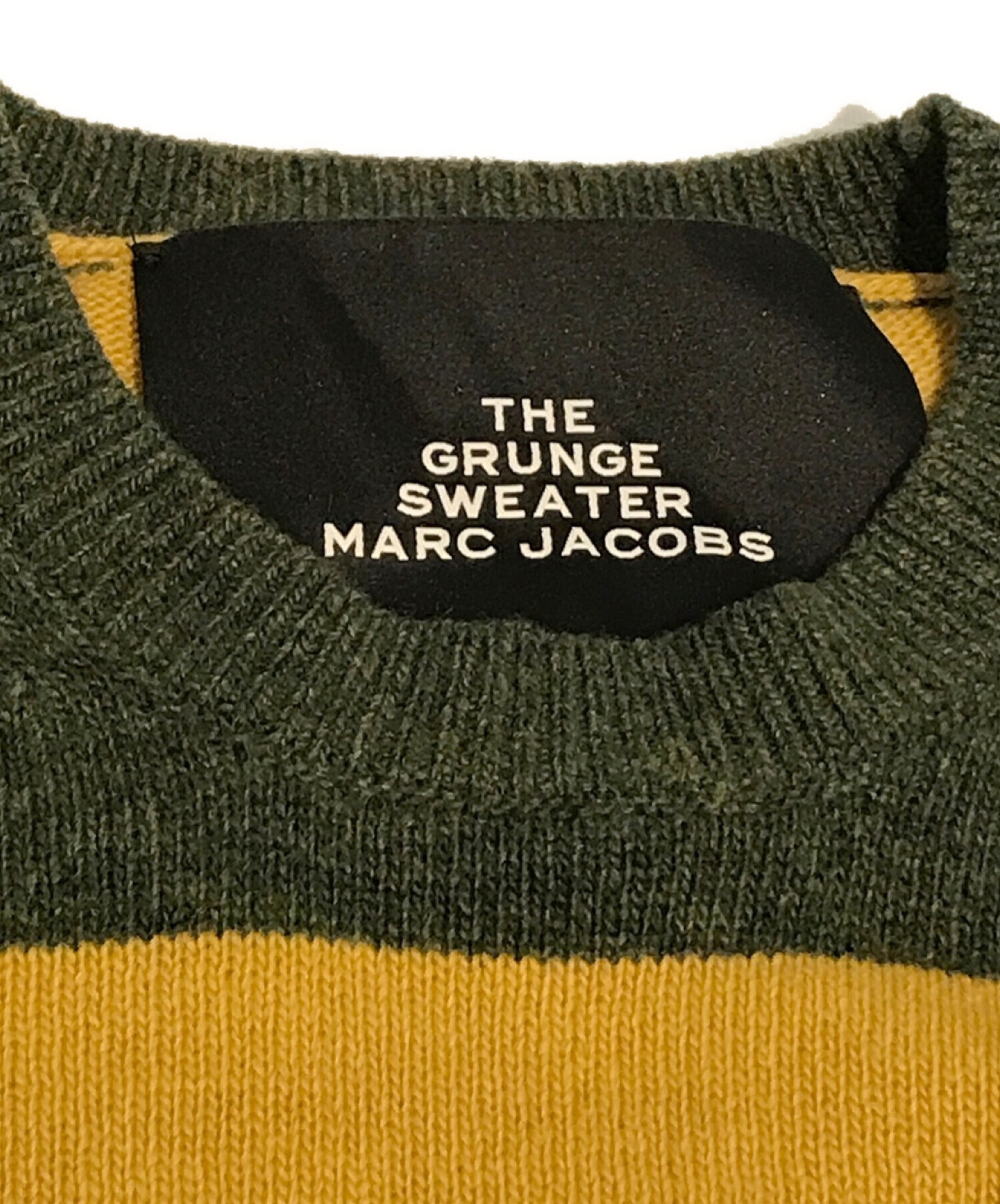 MARC JACOBS (マークジェイコブス) ボーダーニット グリーン×イエロー サイズ:XS