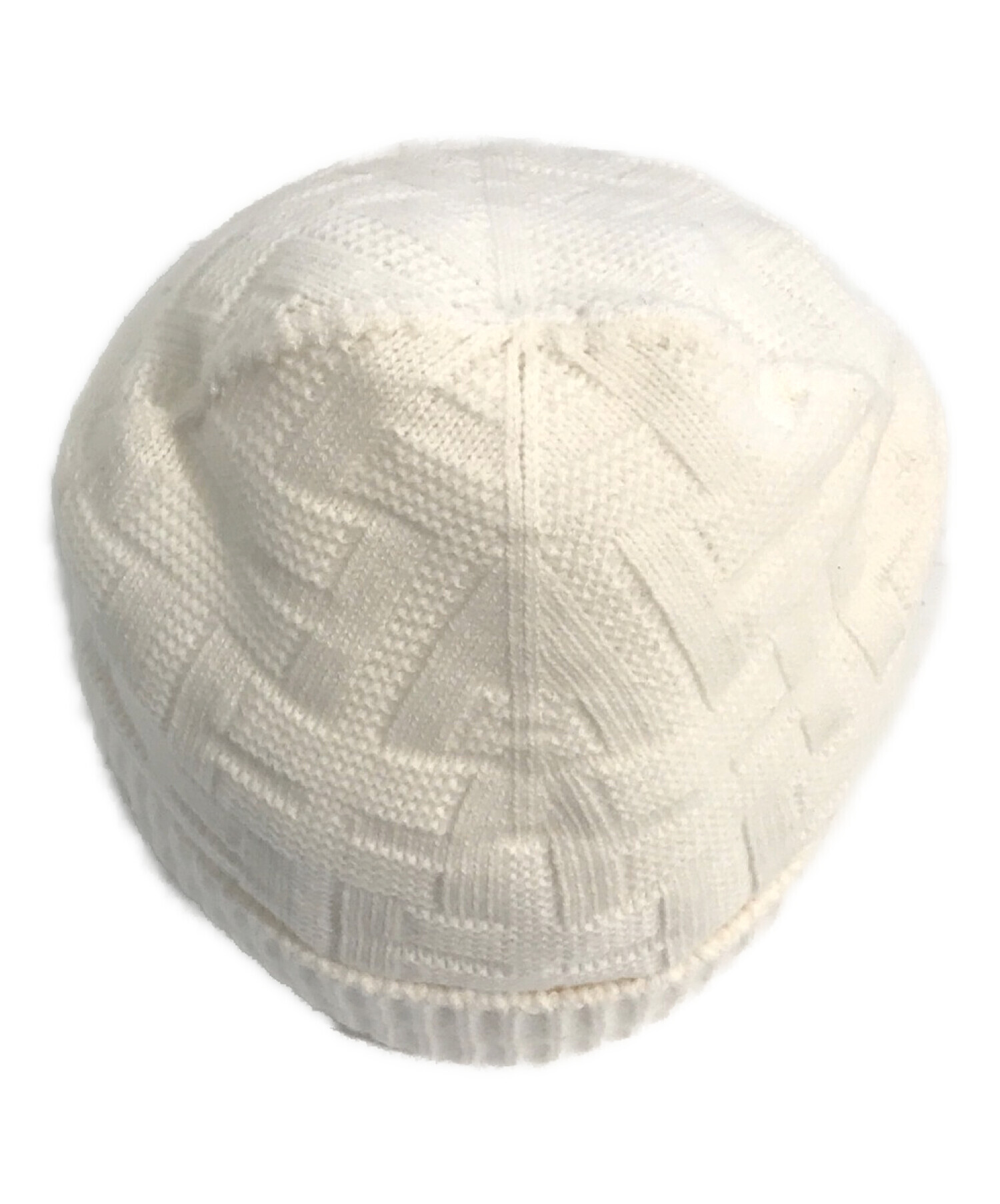 HERMES (エルメス) ニット帽 ホワイト サイズ:M