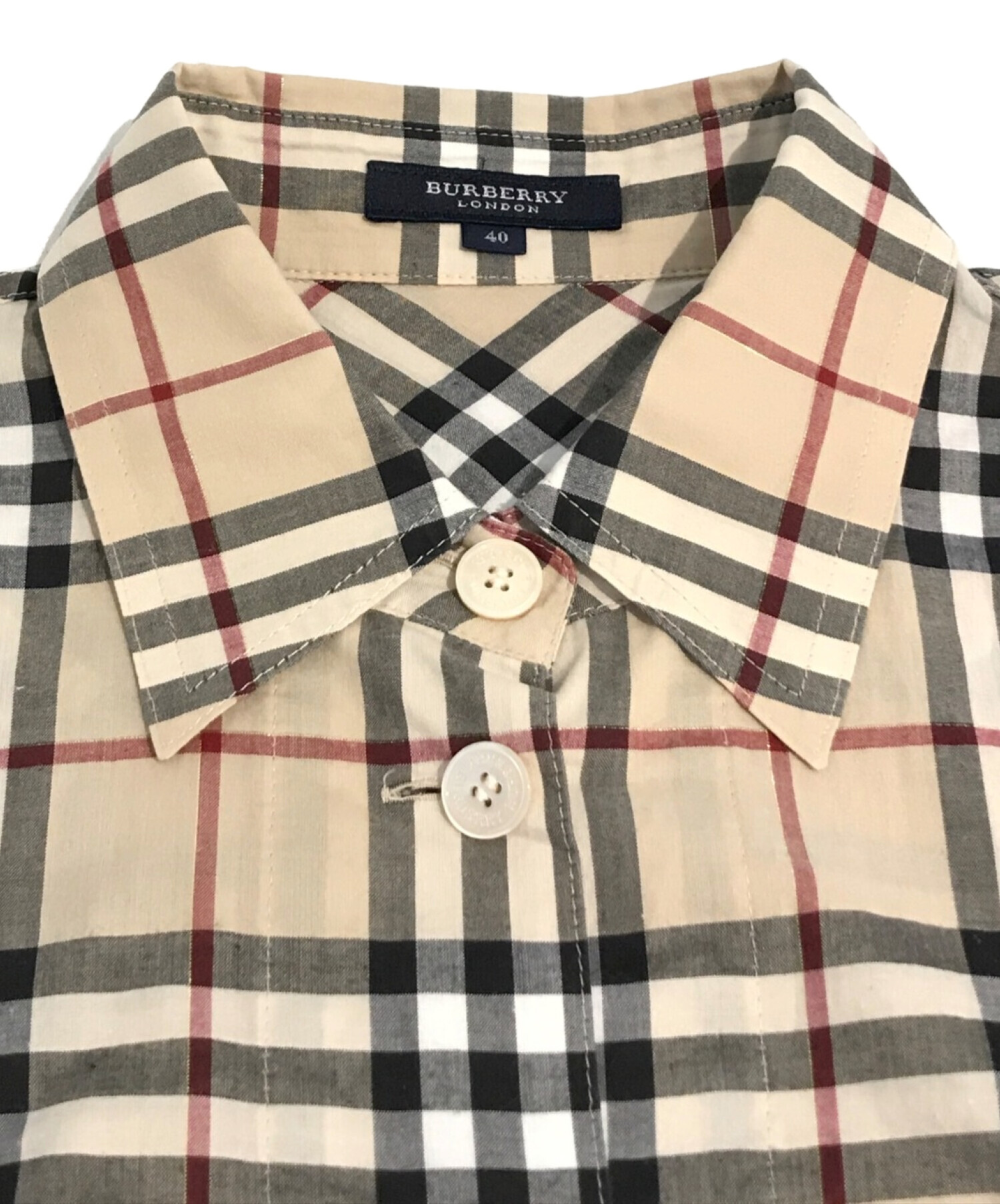 おトク】 Burberry シャツワンピース 40 London ひざ丈ワンピース