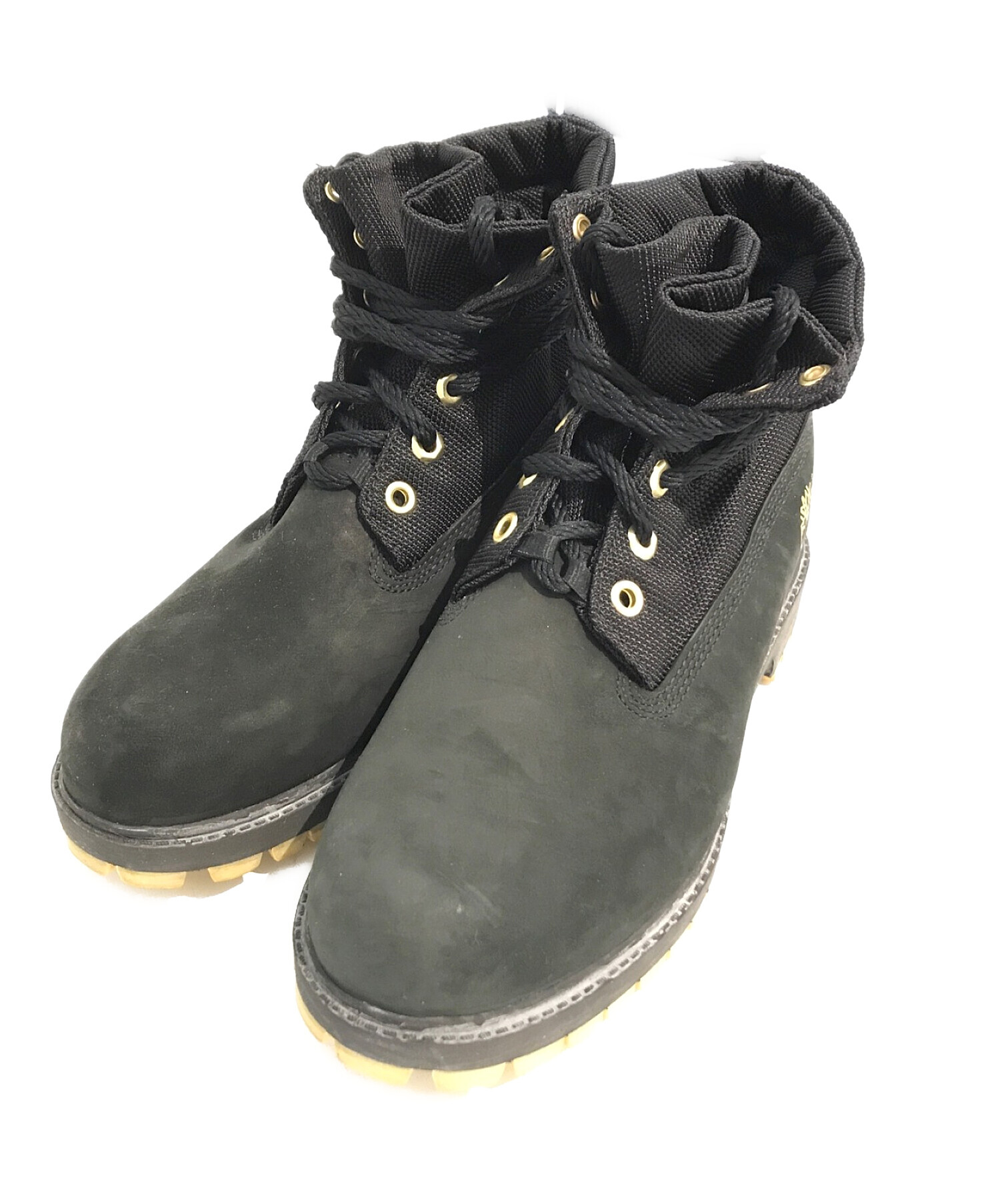 Timberland (ティンバーランド) ロールトップ プレミアムブーツ ブラック サイズ:7M