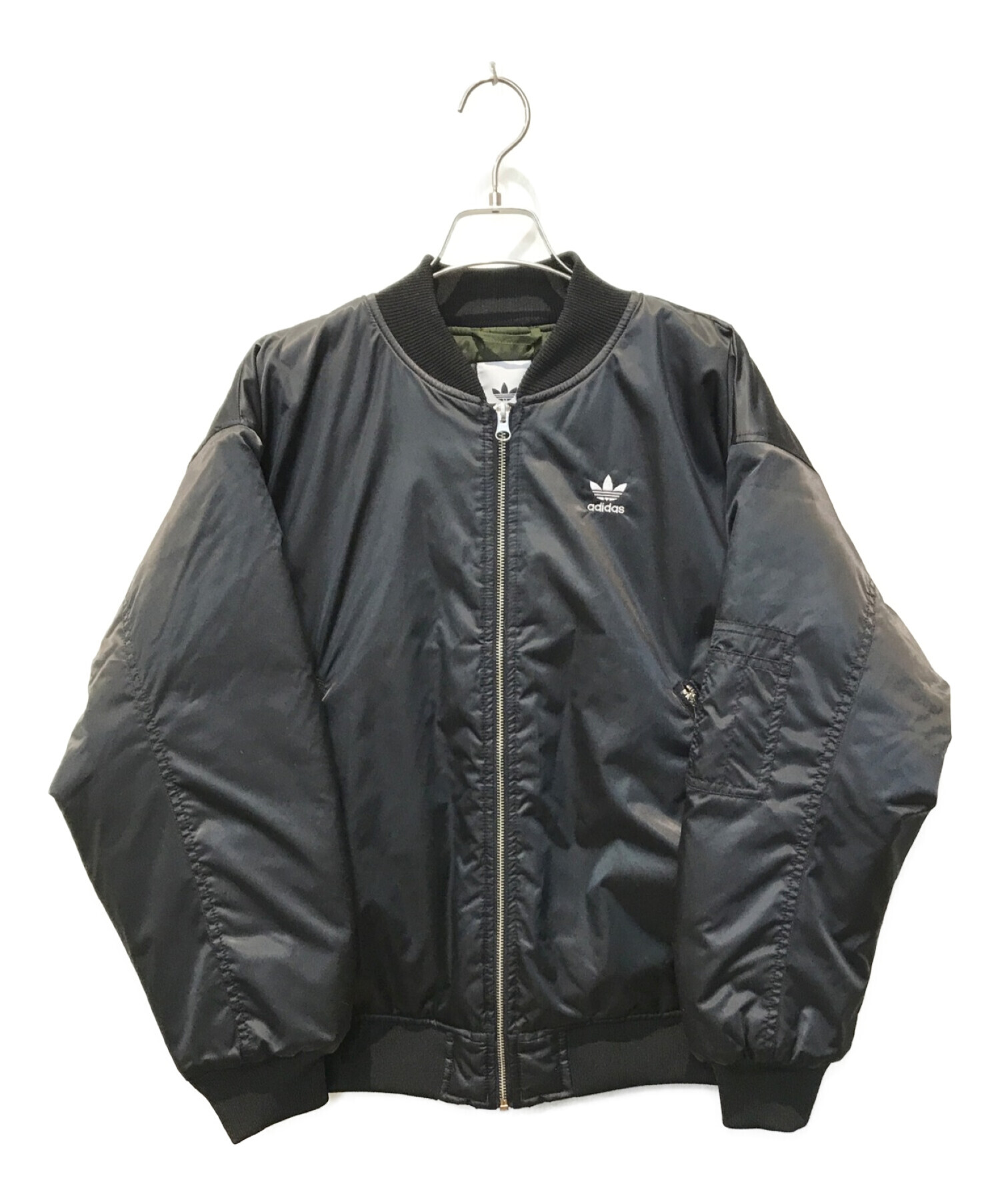 adidas (アディダス) LONG BOMBER JACKET ブラック サイズ:L