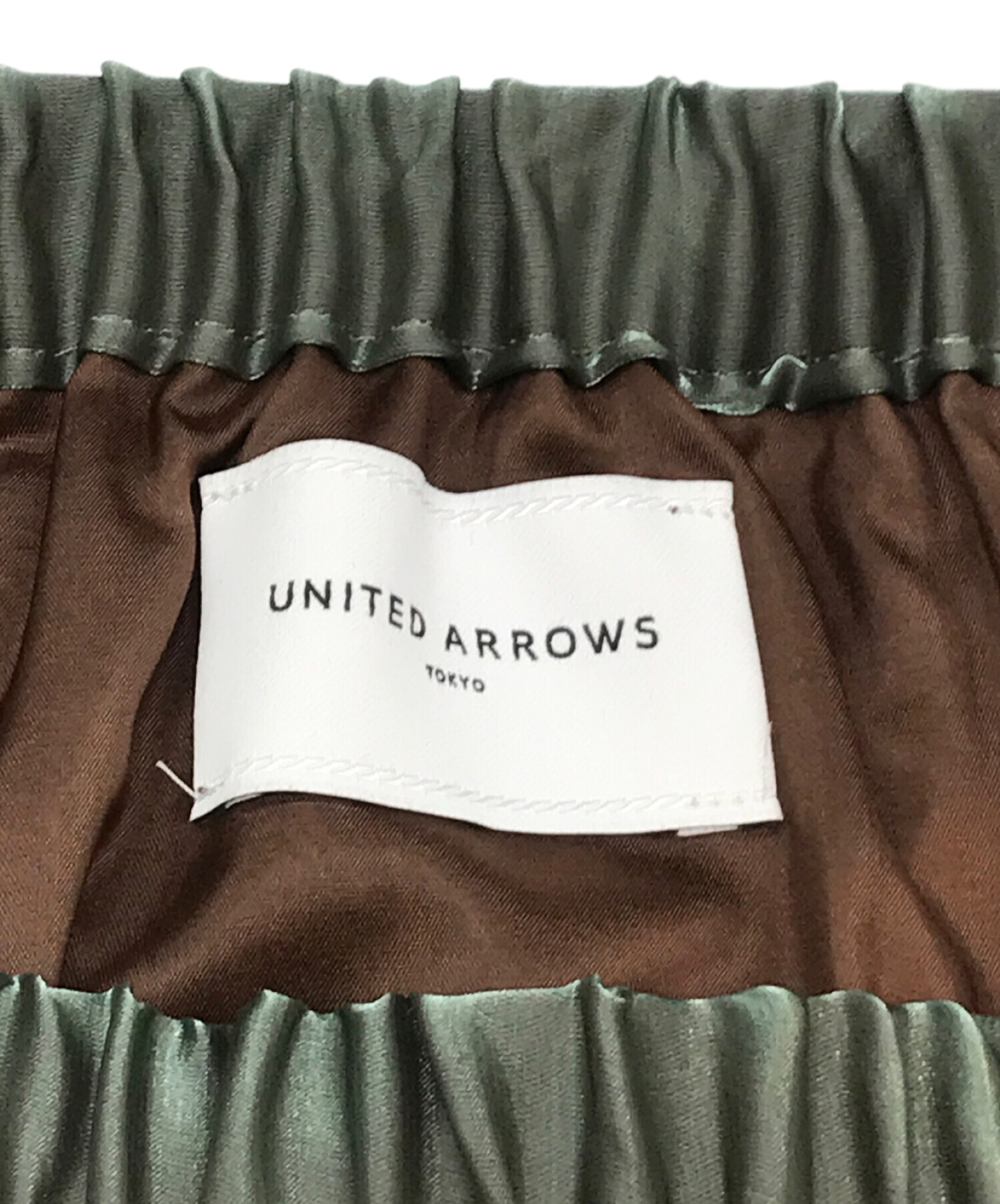 UNITED ARROWS (ユナイテッドアローズ) UWFM P GLITTER プリーツスカート グリーン サイズ:36 未使用品