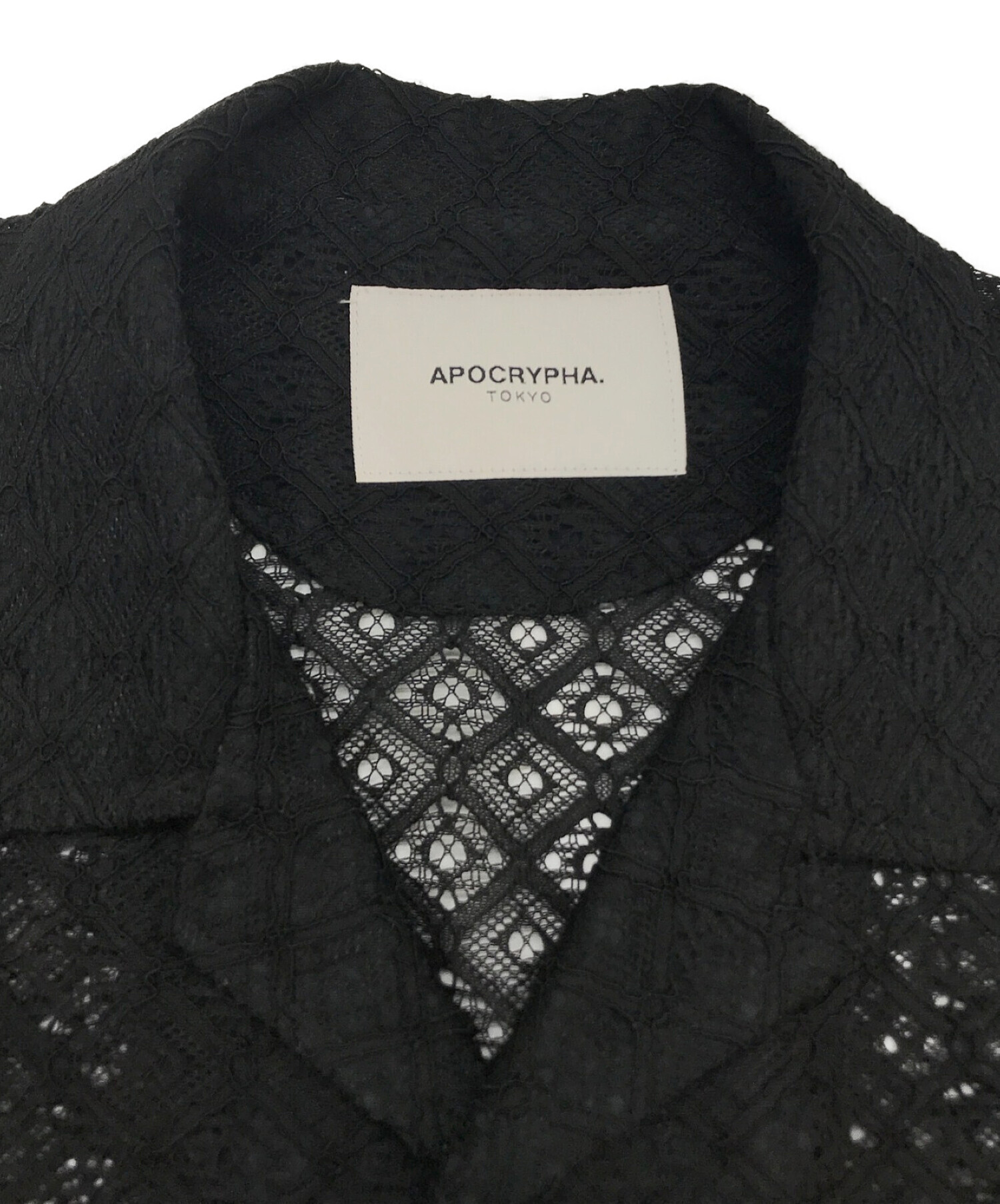 apocrypha. (アポクリファ) OPEN COLLAR LACE SHIRT ブラック サイズ:2