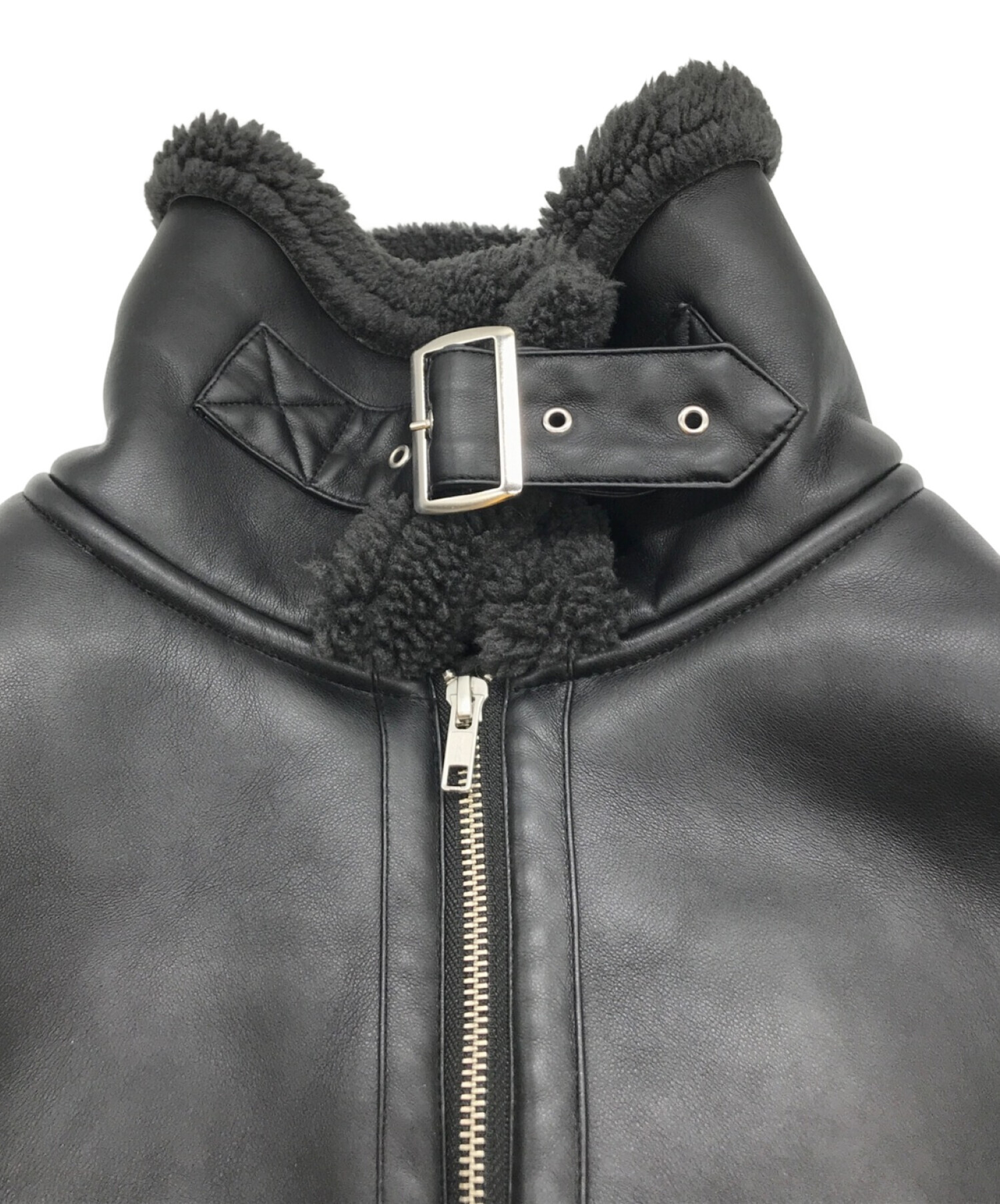 JEANASIS (ジーナシス) フェイクレザージャケット ブラック サイズ:F