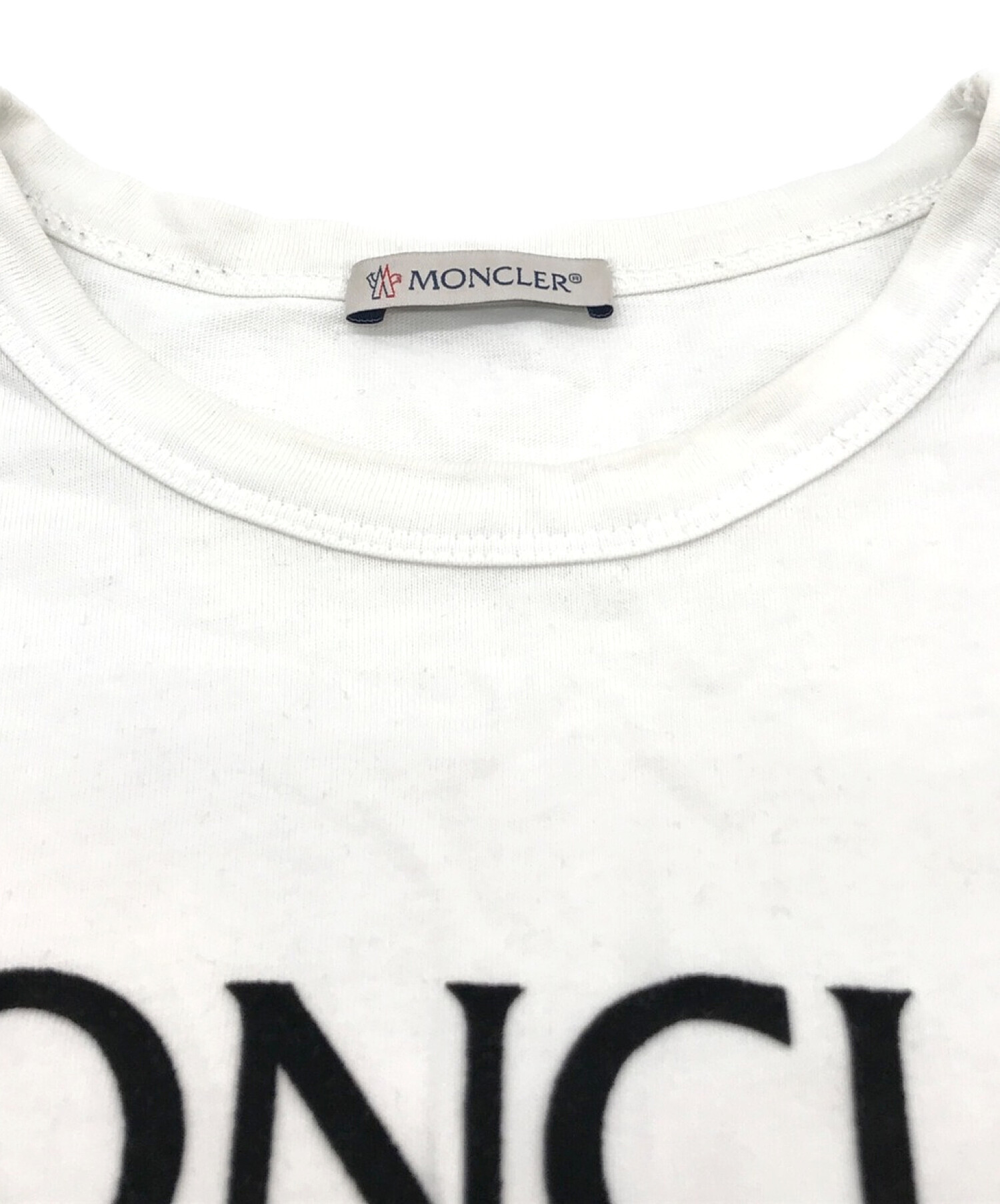 SS-68極美品★ モンクレール　ダブルロゴ　Tシャツ　ホワイト　サイズXS 国内正規品