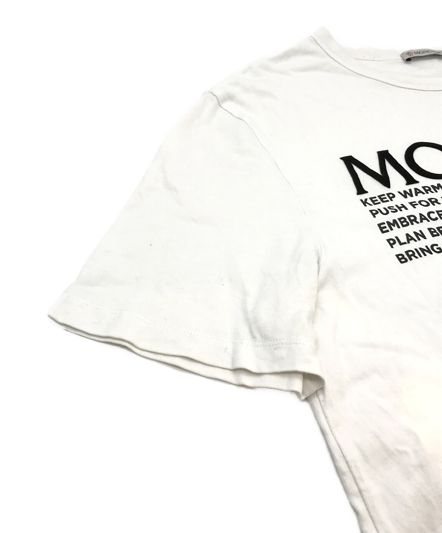 SS-68極美品★ モンクレール　ダブルロゴ　Tシャツ　ホワイト　サイズXS 国内正規品