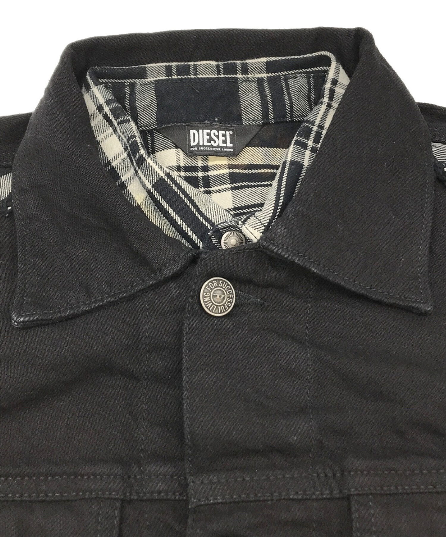 中古・古着通販】DIESEL (ディーゼル) レイヤードジャケット ブラック