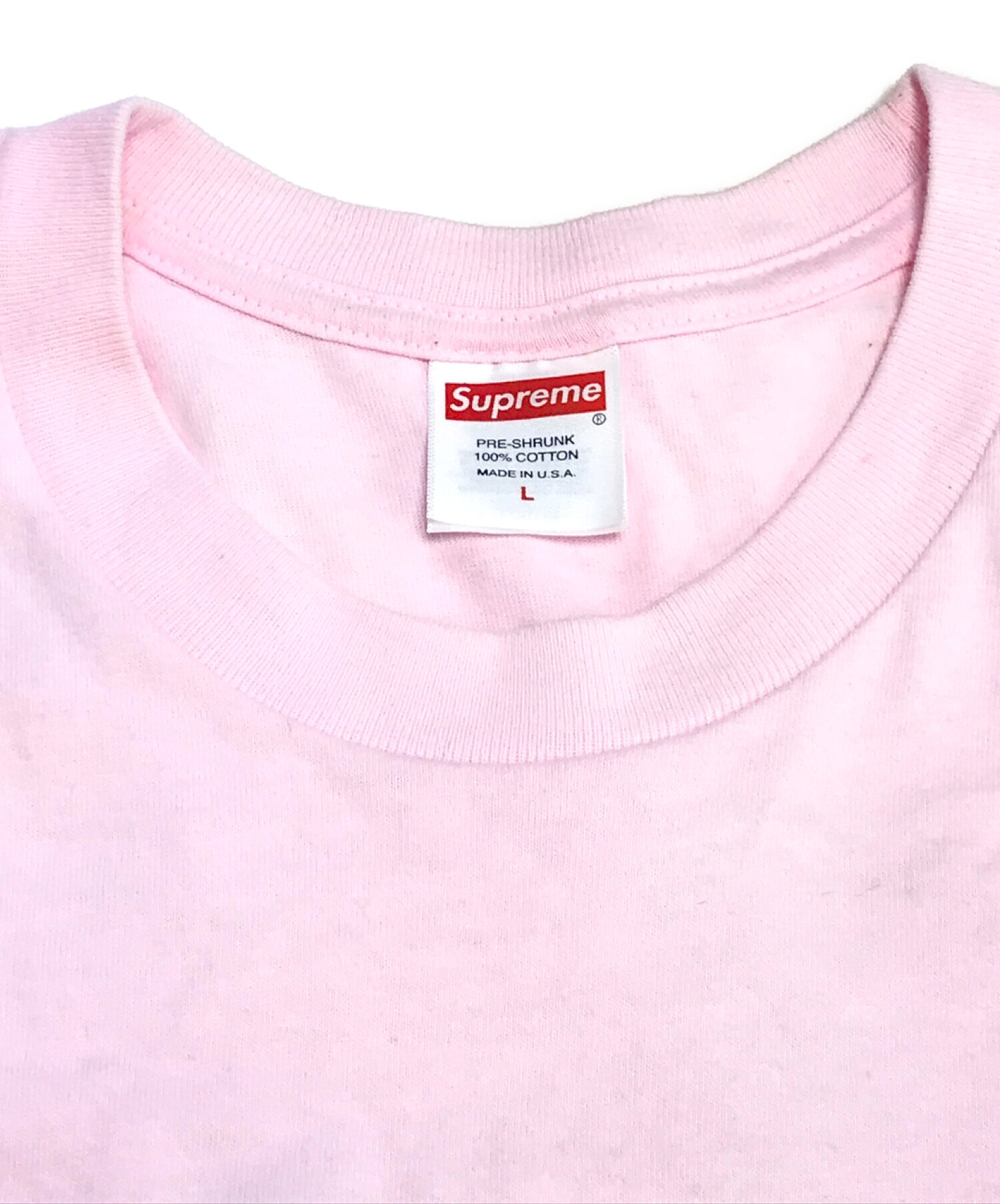 SUPREME (シュプリーム) プリントTシャツ ピンク サイズ:L