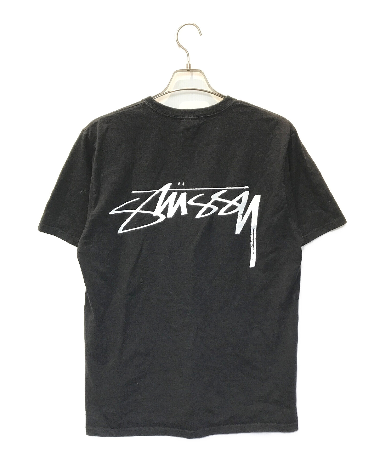 stussy (ステューシー) サーフマンプリントTシャツ ブラック サイズ:M