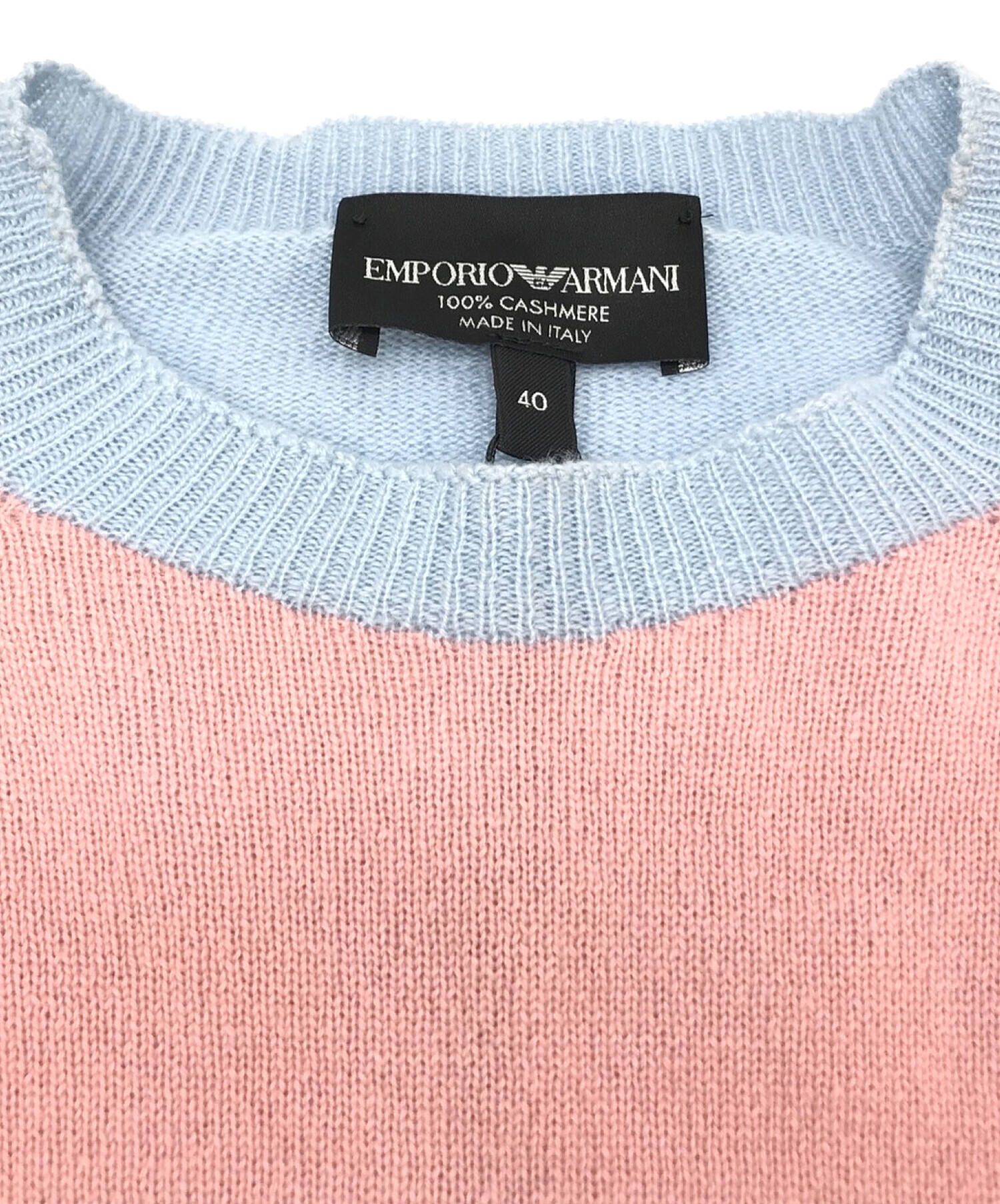 EMPORIO ARMANI (エンポリオアルマーニ) バイカラーニット マルチカラー サイズ:40 未使用品