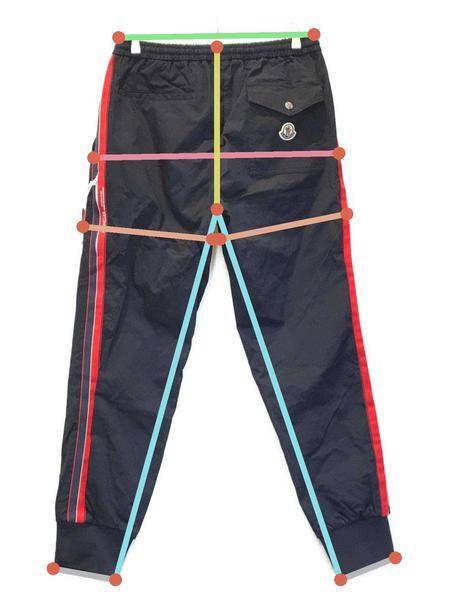 【中古・古着通販】MONCLER (モンクレール) サイドラインストレッチパンツ ネイビー サイズ:46｜ブランド・古着通販  トレファク公式【TREFAC FASHION】スマホサイト