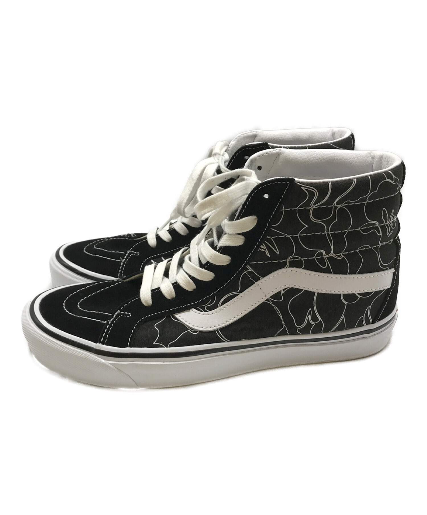 VANS (バンズ) A BATHING APE (アベイシングエイプ) ハイカットスニーカー ブラック サイズ:28.5