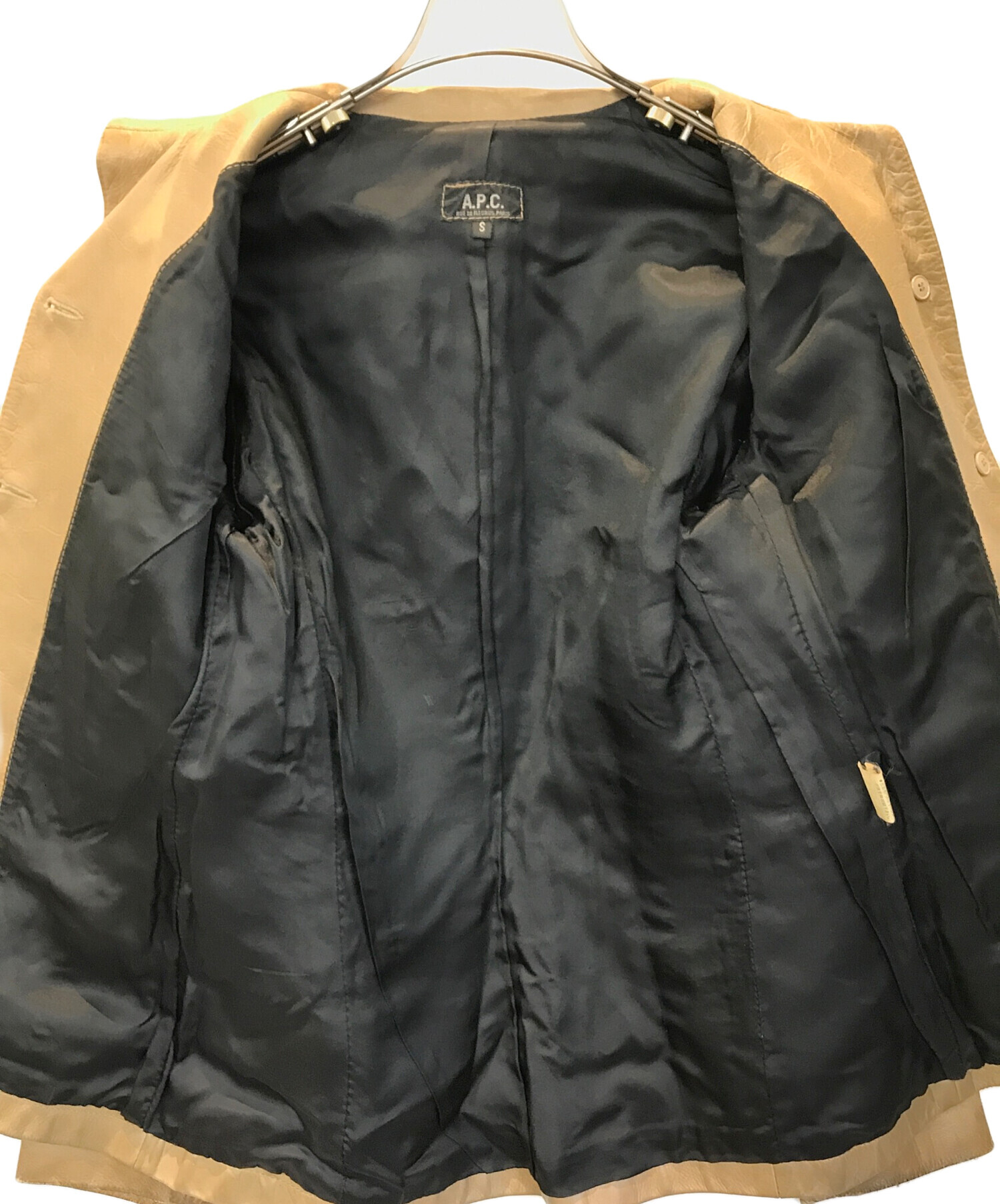 中古・古着通販】A.P.C. (アーペーセー) レザージャケット ブラウン サイズ:S｜ブランド・古着通販 トレファク公式【TREFAC  FASHION】スマホサイト