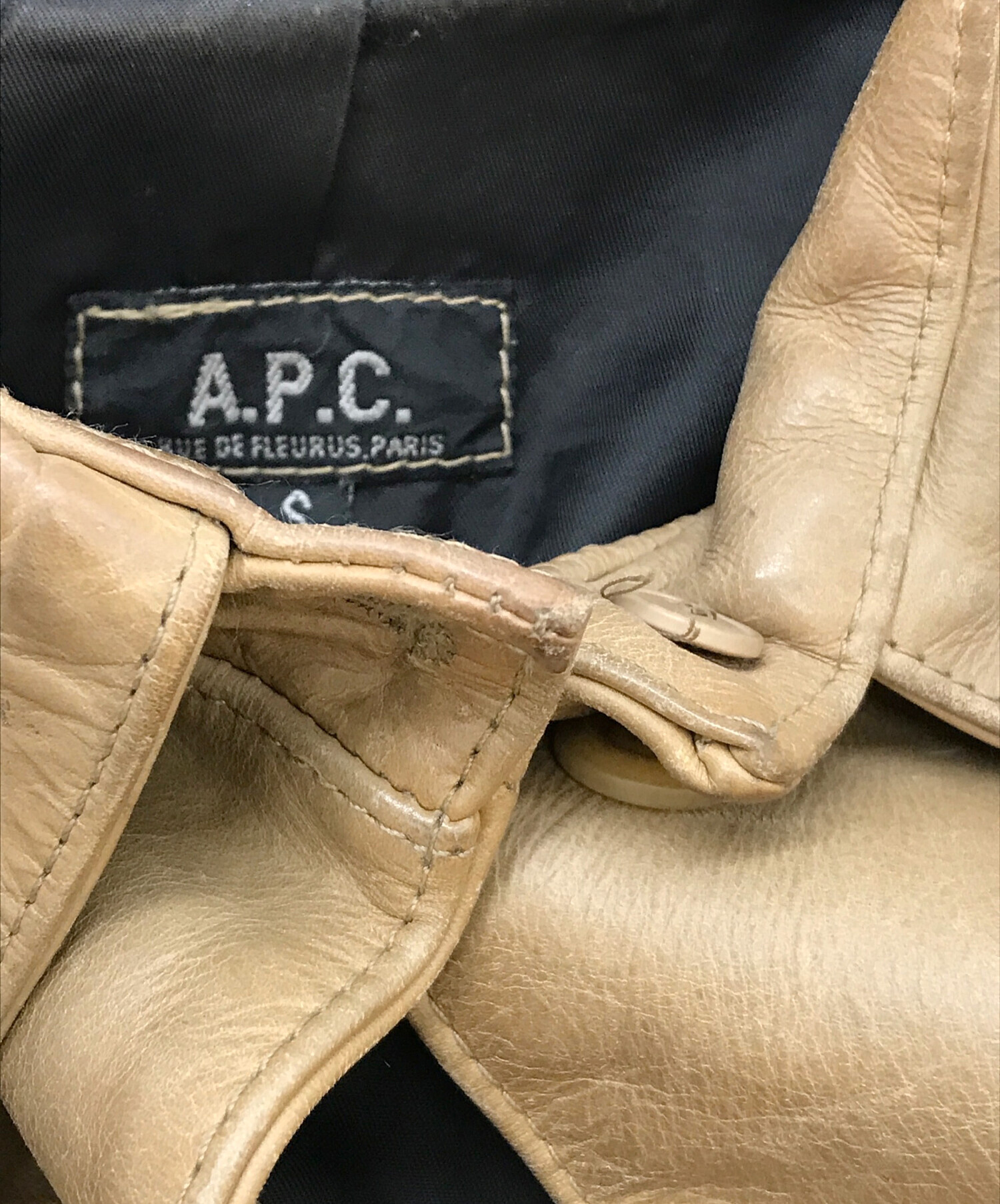 中古・古着通販】A.P.C. (アーペーセー) レザージャケット ブラウン サイズ:S｜ブランド・古着通販 トレファク公式【TREFAC  FASHION】スマホサイト