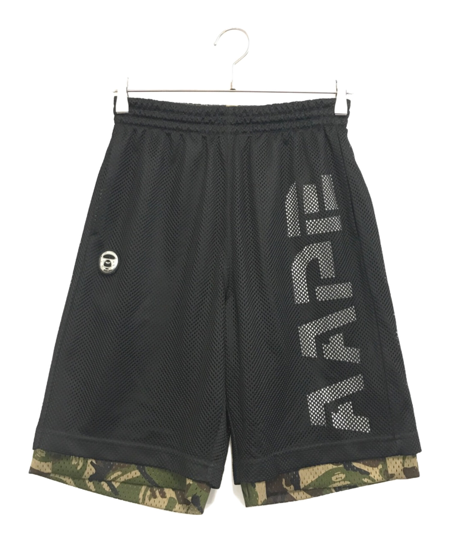 中古・古着通販】A BATHING APE (アベイシングエイプ) リバーシブルメッシュハーフパンツ ブラック サイズ:S｜ブランド・古着通販  トレファク公式【TREFAC FASHION】スマホサイト