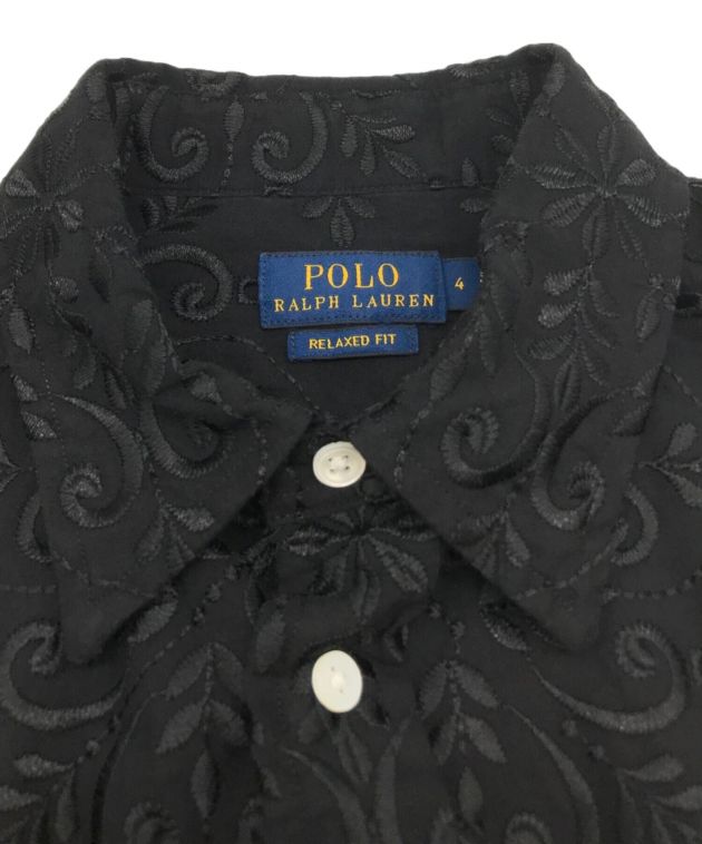 POLO RALPH LAUREN (ポロ・ラルフローレン) レースシャツ ブラック サイズ:4