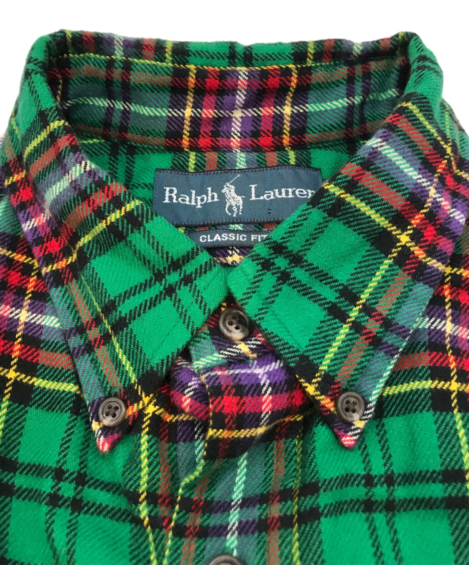 POLO RALPH LAUREN (ポロ・ラルフローレン) チェックシャツ　CLASSIC FIT グリーン サイズ:L