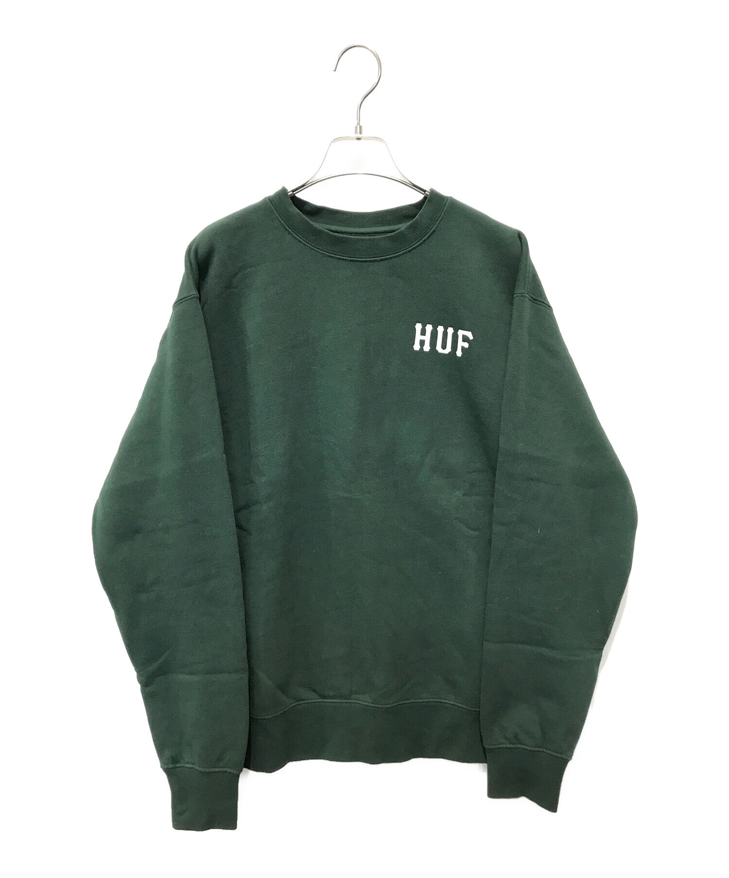 HUF (ハフ) Hロゴ裏起毛スウェット グリーン サイズ:S