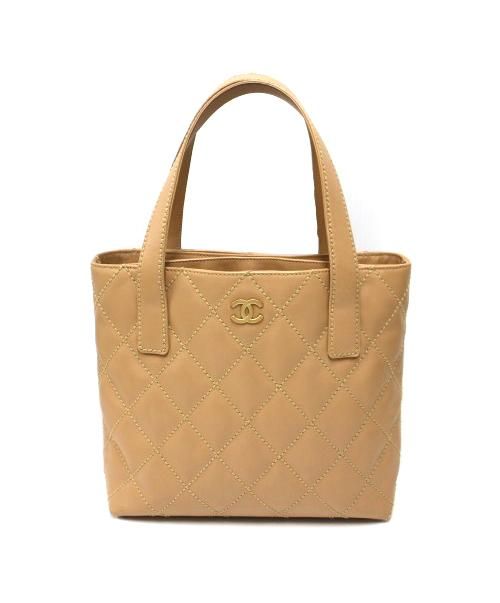 中古・古着通販】CHANEL (シャネル) トートバッグ ベージュ ワイルド