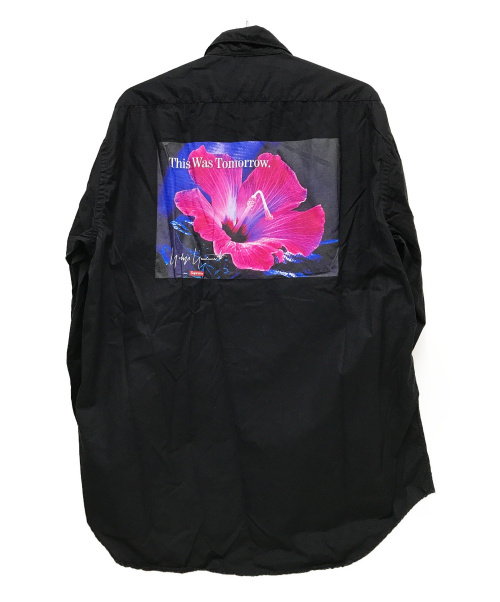 シュプリーム ×ヨウジヤマモト Yohji Yamamoto 20AW Hooded Sweatshirt 袖ロゴ総柄プリントパーカー メンズ M
