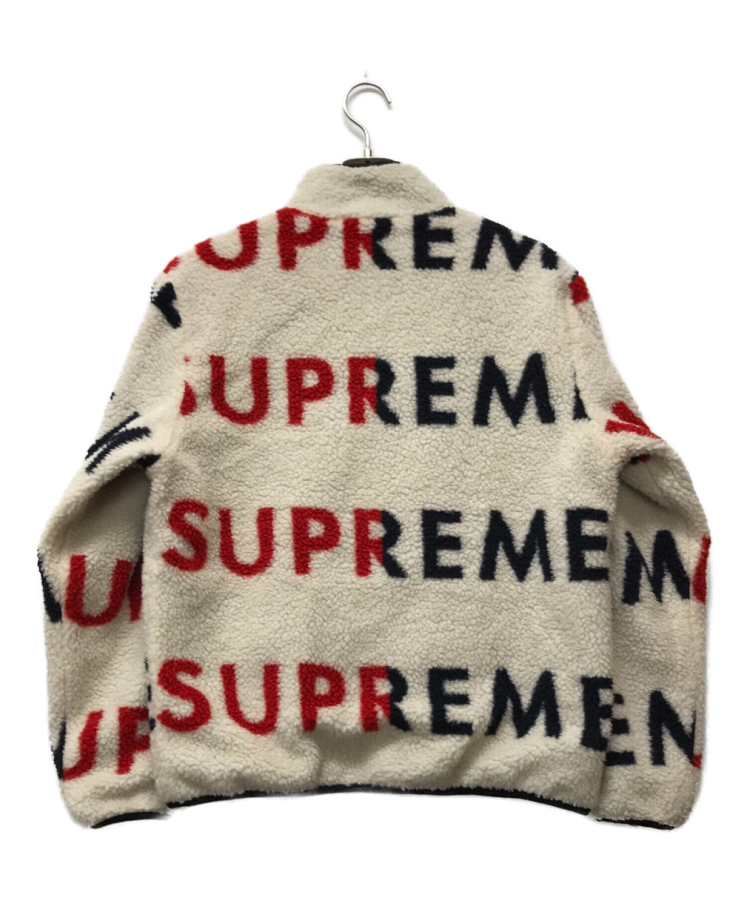 supreme (シュプリーム) Reversible Logo Fleece Jacket/ ベージュ×レッド サイズ:S