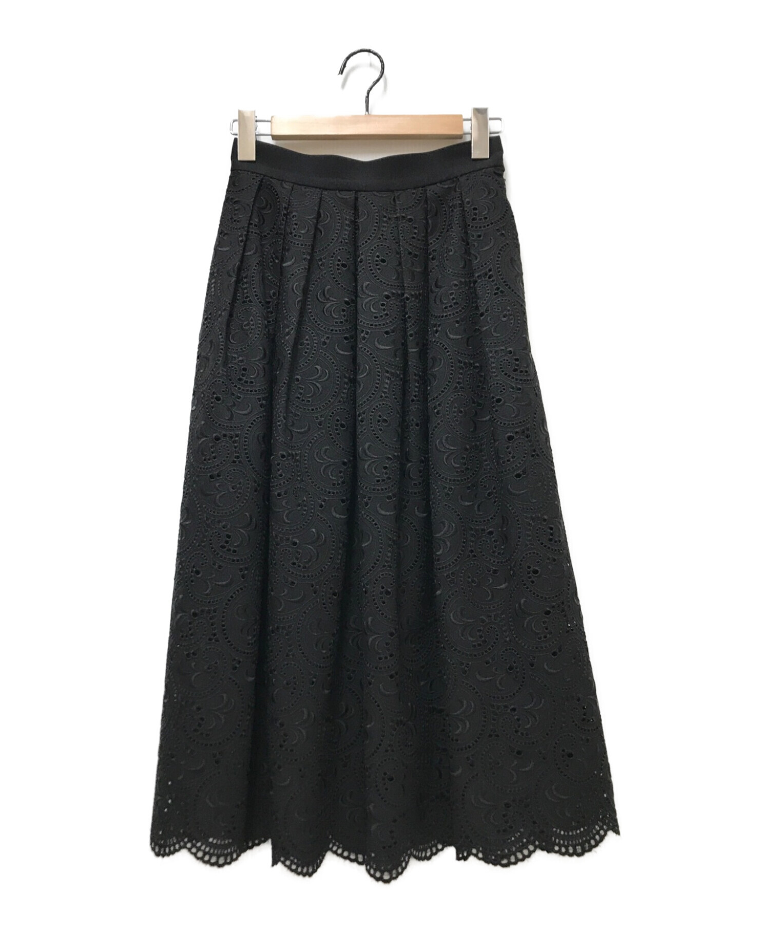 SHE TOKYO (シートーキョー) 刺繍スカート ブラック サイズ:36