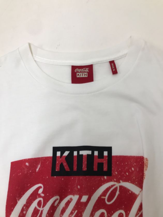 KITH×coca cola (キス×コカコーラ) コラボプリントＴシャツ ホワイト サイズ:M