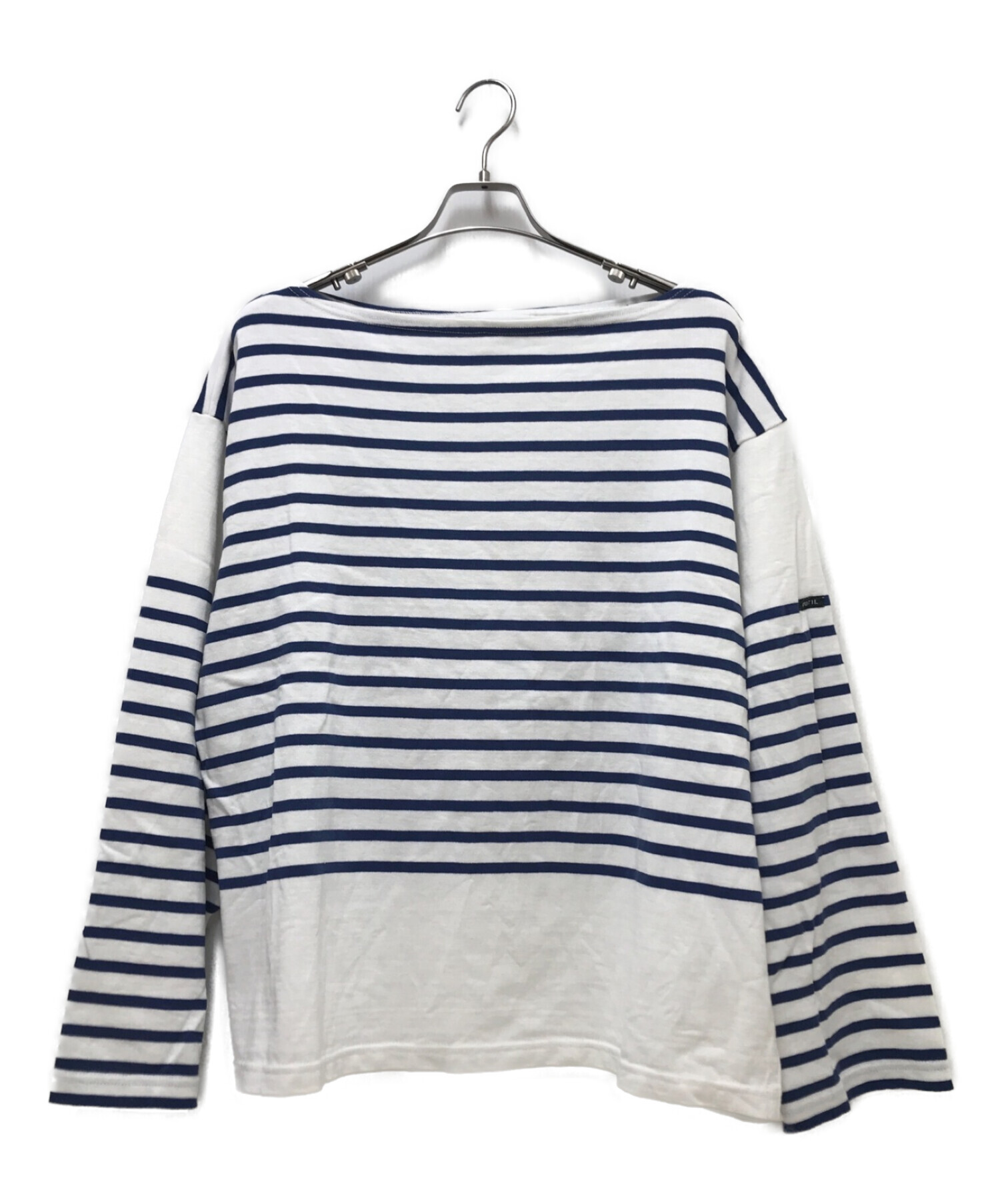 OUTIL (ウティ) オーバーサイズバスクシャツ/TRICOT AAST[WHT - BLUE] ブルー サイズ:2