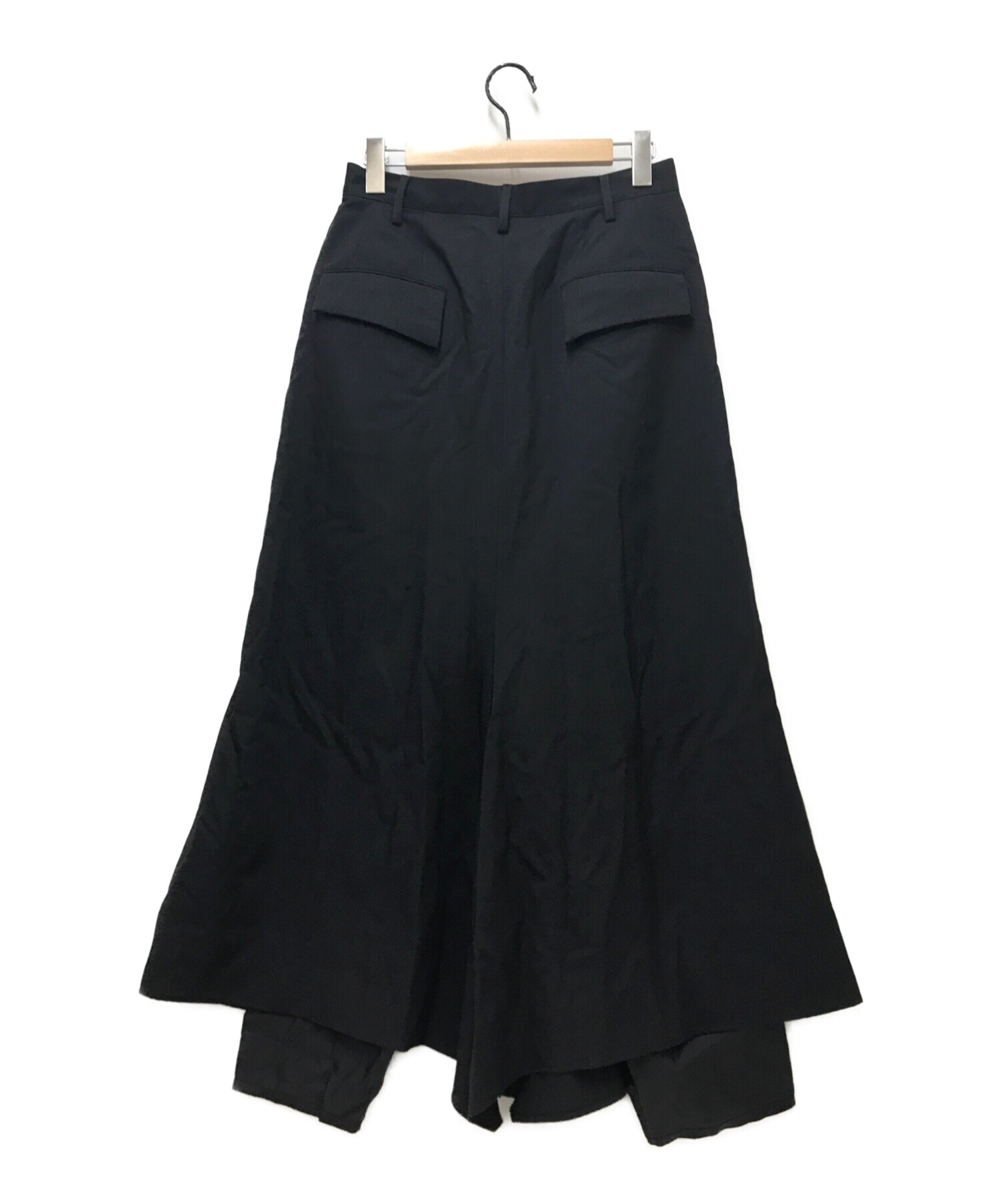 sulvam (サルバム) レイヤードスカートパンツ ブラック サイズ:S