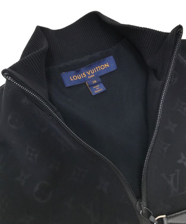 LOUIS VUITTON (ルイ ヴィトン) エンボスモノグラムジップアップジャケット ブラック サイズ:38