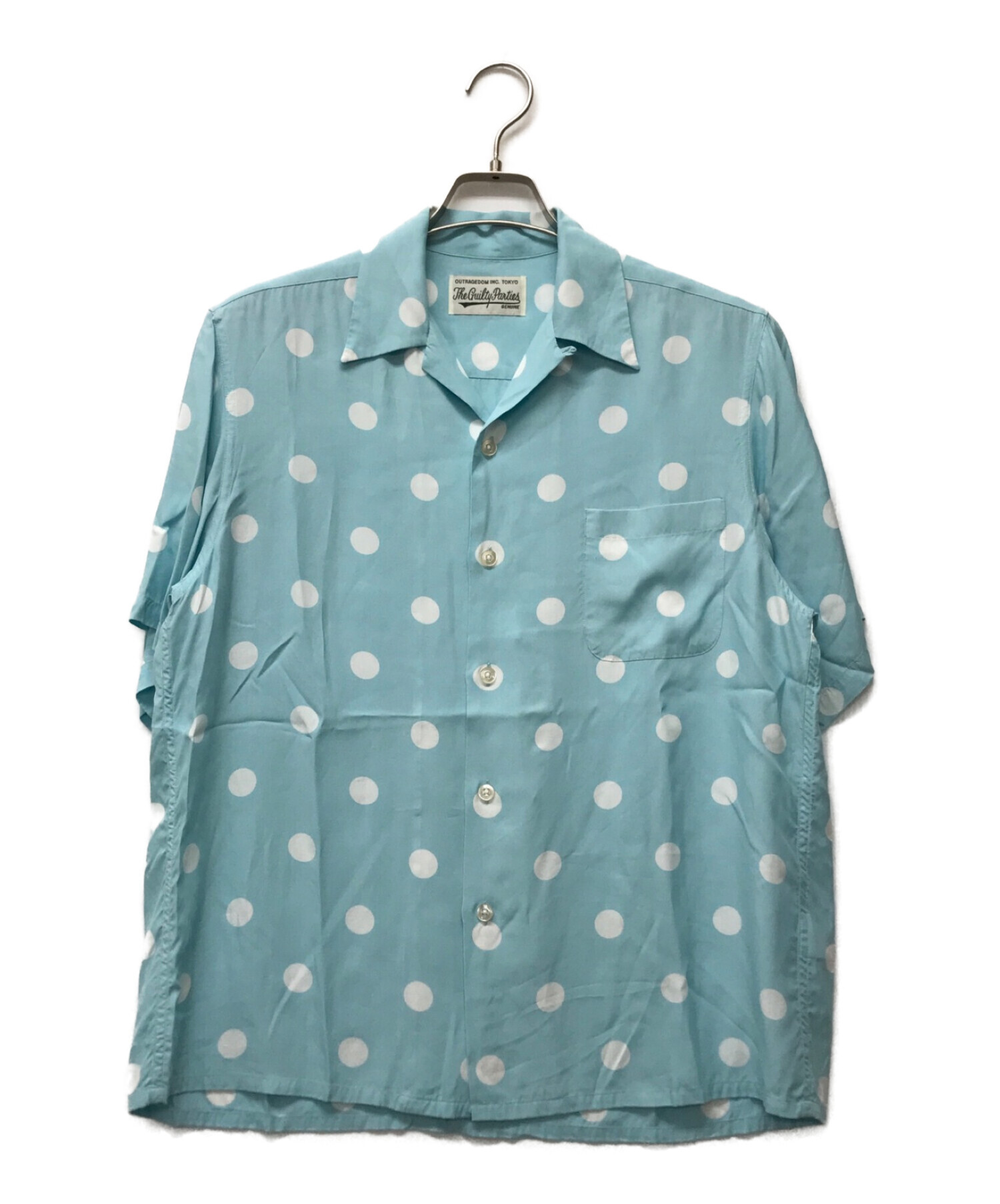 WACKO MARIA (ワコマリア) 22SSドットオープンカラーシャツ ブルー サイズ:S