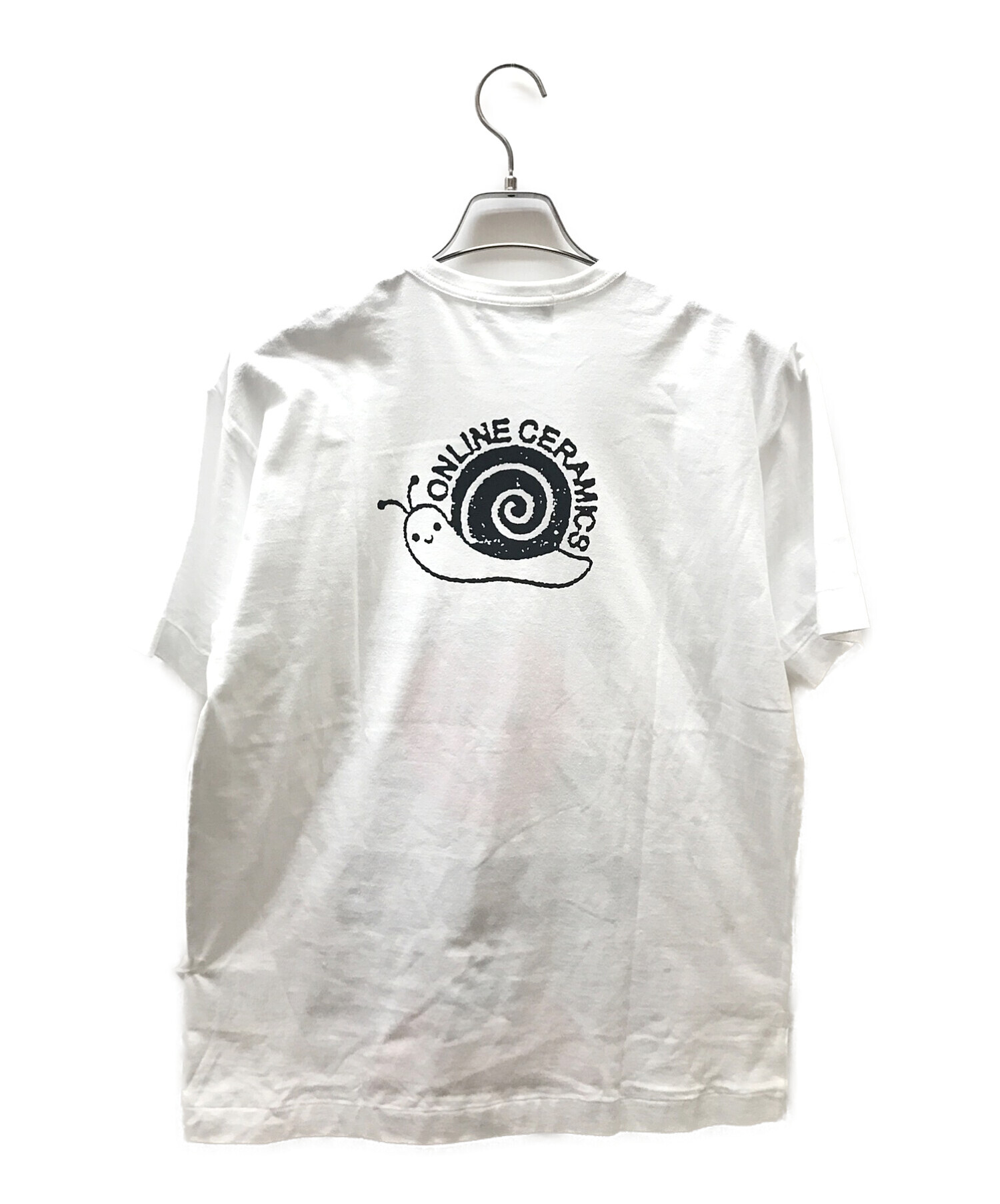 CDG (コムデギャルソン) オンラインセラミックス ロゴ Tシャツ ホワイト サイズ:XL