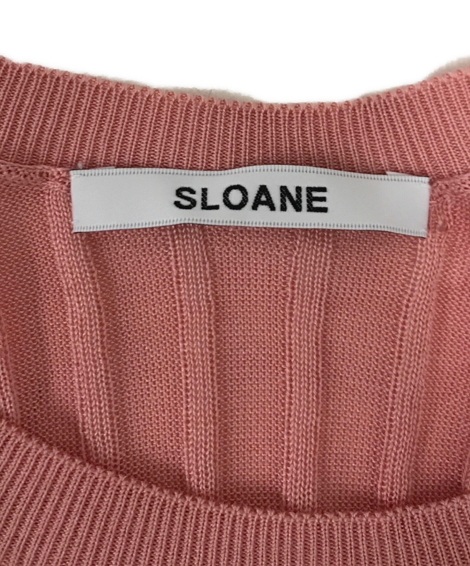 SLOANE (スローン) 18Gシルクワイドリブ5分袖クルーネック ピンク サイズ:M