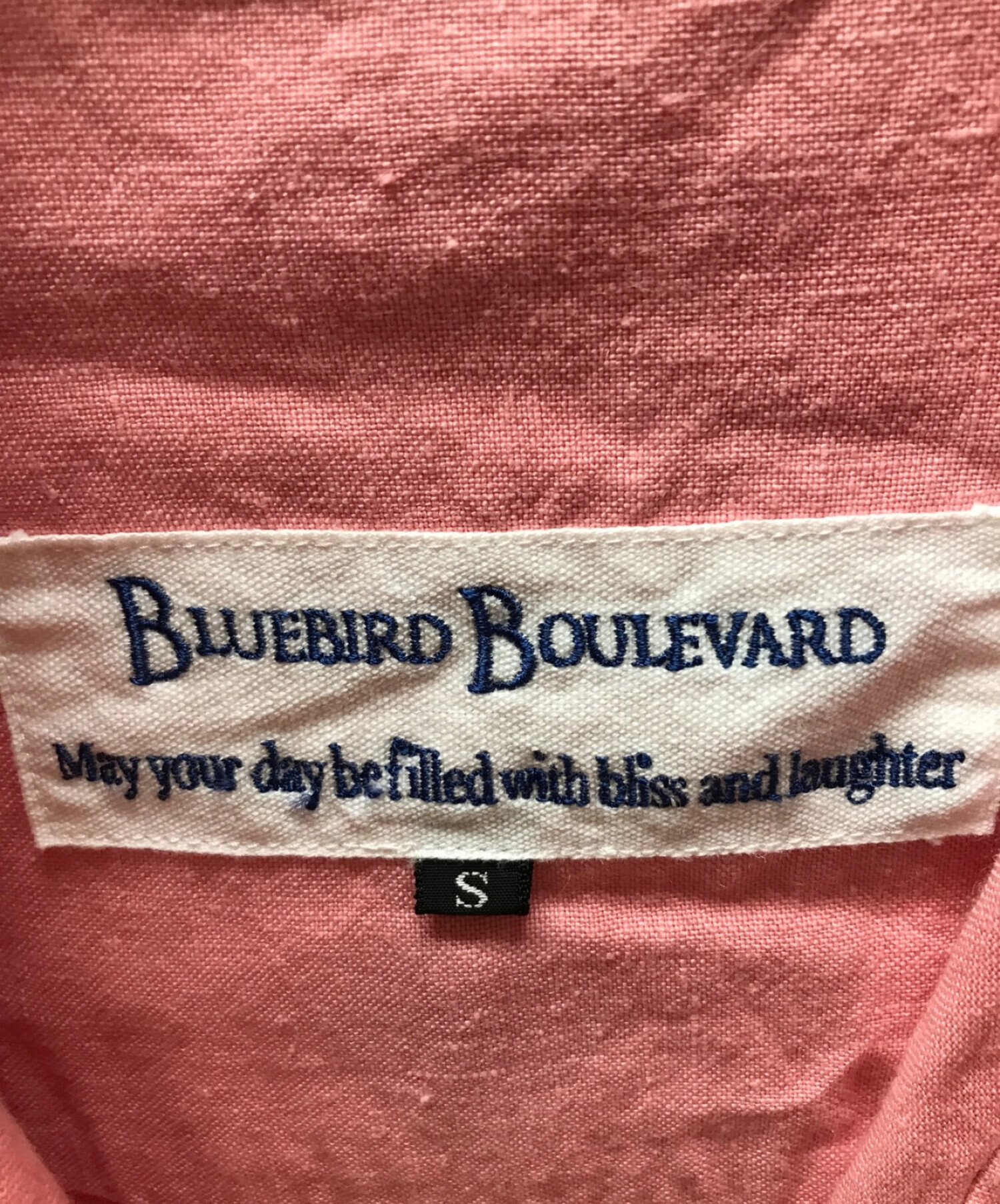 BLUEBIRD BOULEVARD (ブルーバードブルバード) ヴィンテージリネンロングシャツ ピンク サイズ:S