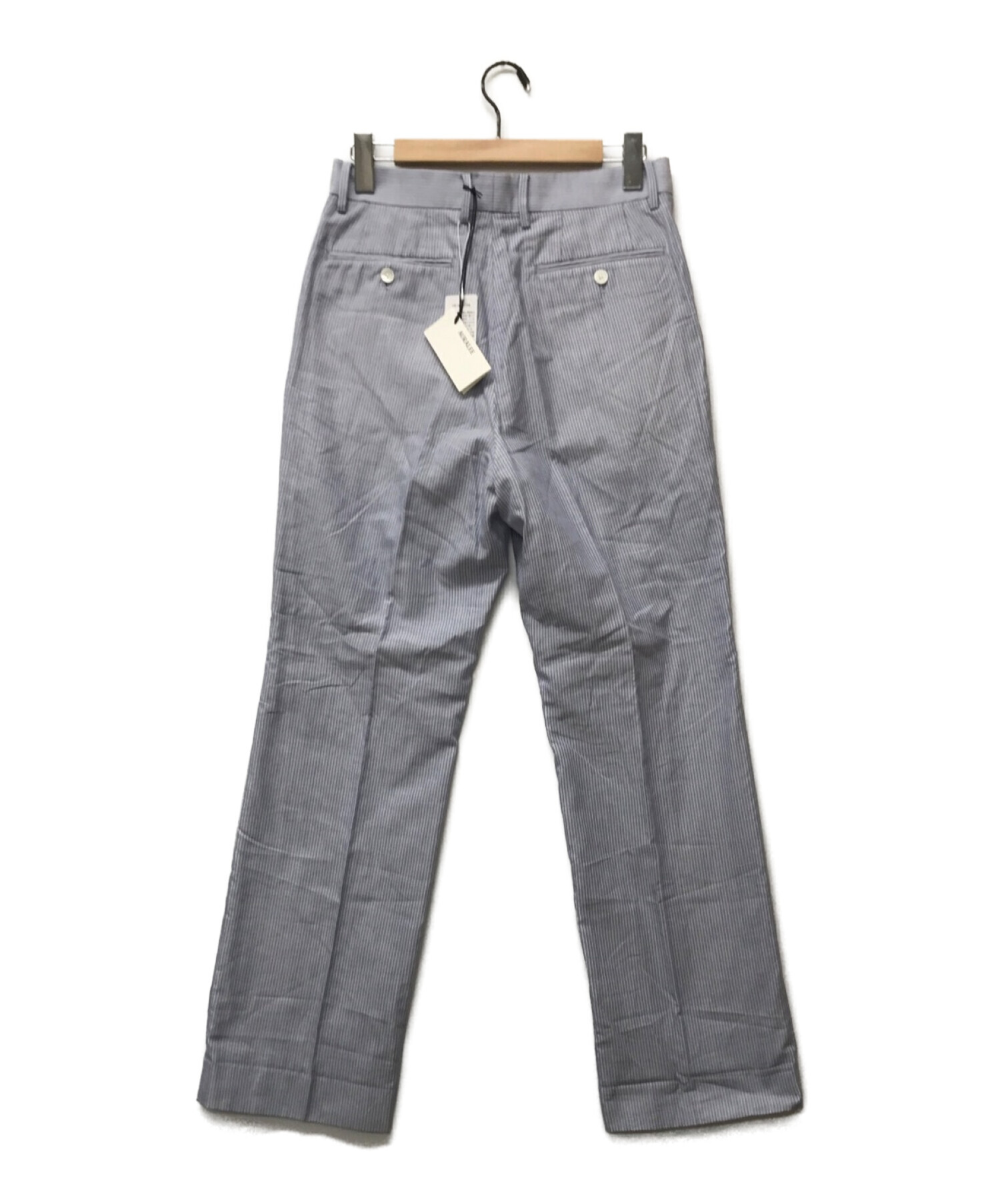 AURALEE (オーラリー) GIZA LIGHT WEIGHT DOUBLE－CLOTH SLACKS ブルー サイズ:3 未使用品