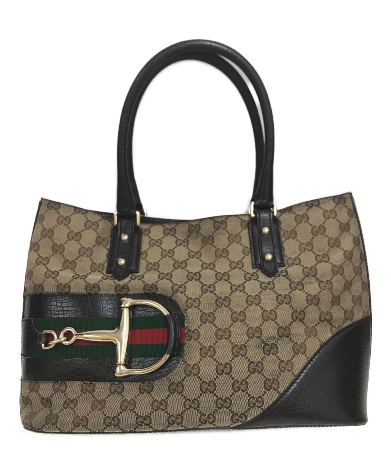 中古・古着通販】GUCCI (グッチ) GGキャンバスホースビットトート