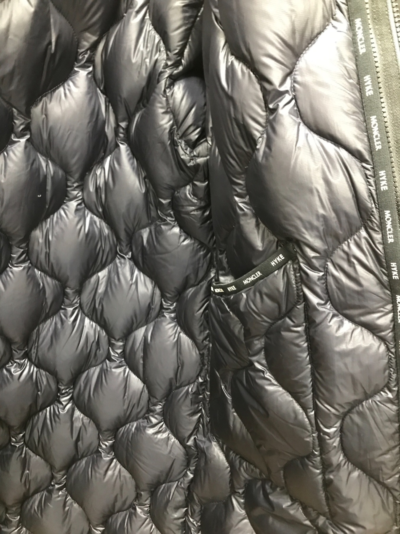 MONCLER×HYKE (モンクレール×ハイク) ランガード ダウンコート ブラック サイズ:1