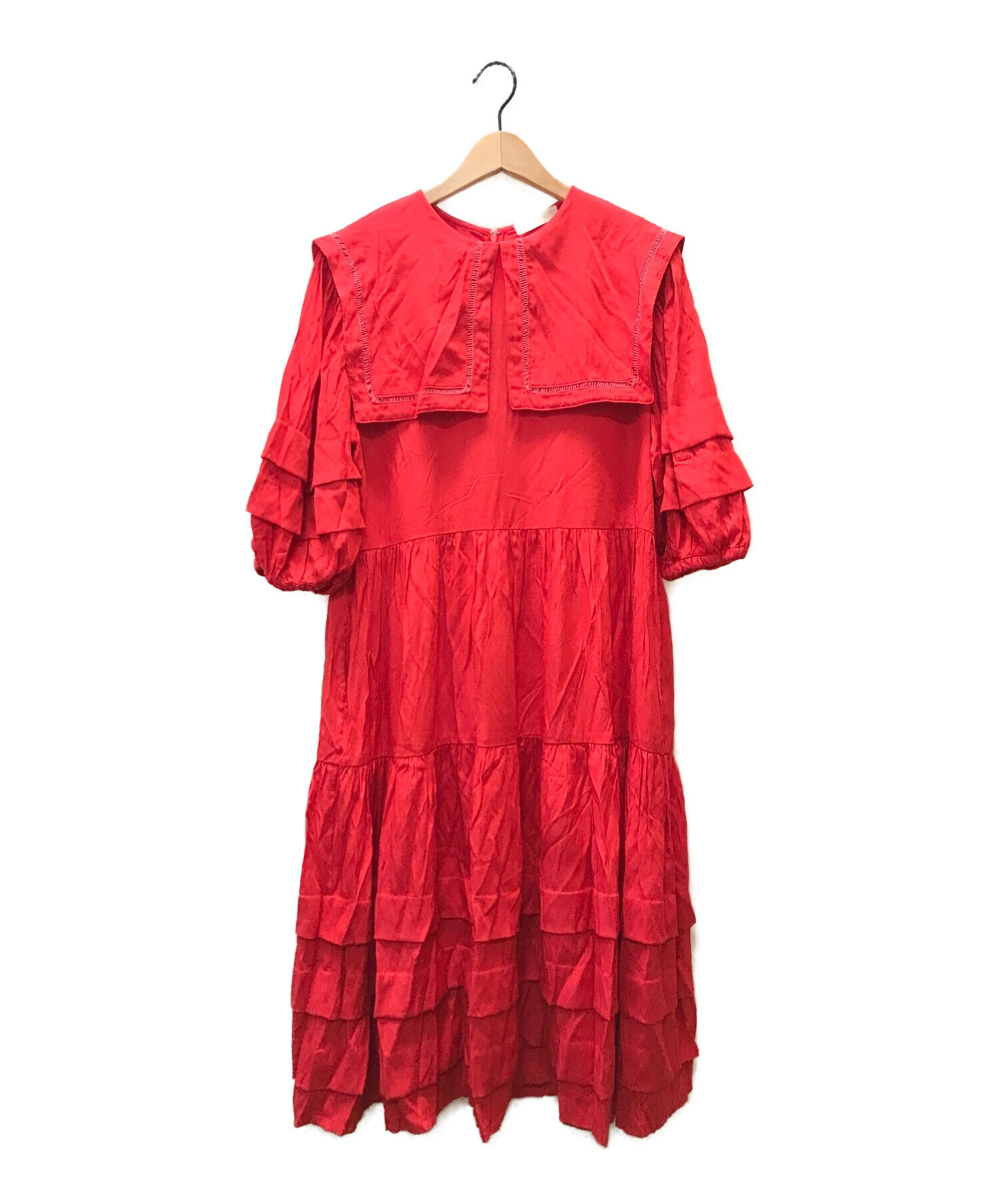 キャンディストリッパー BIG SAILOR COLLAR dress 赤-